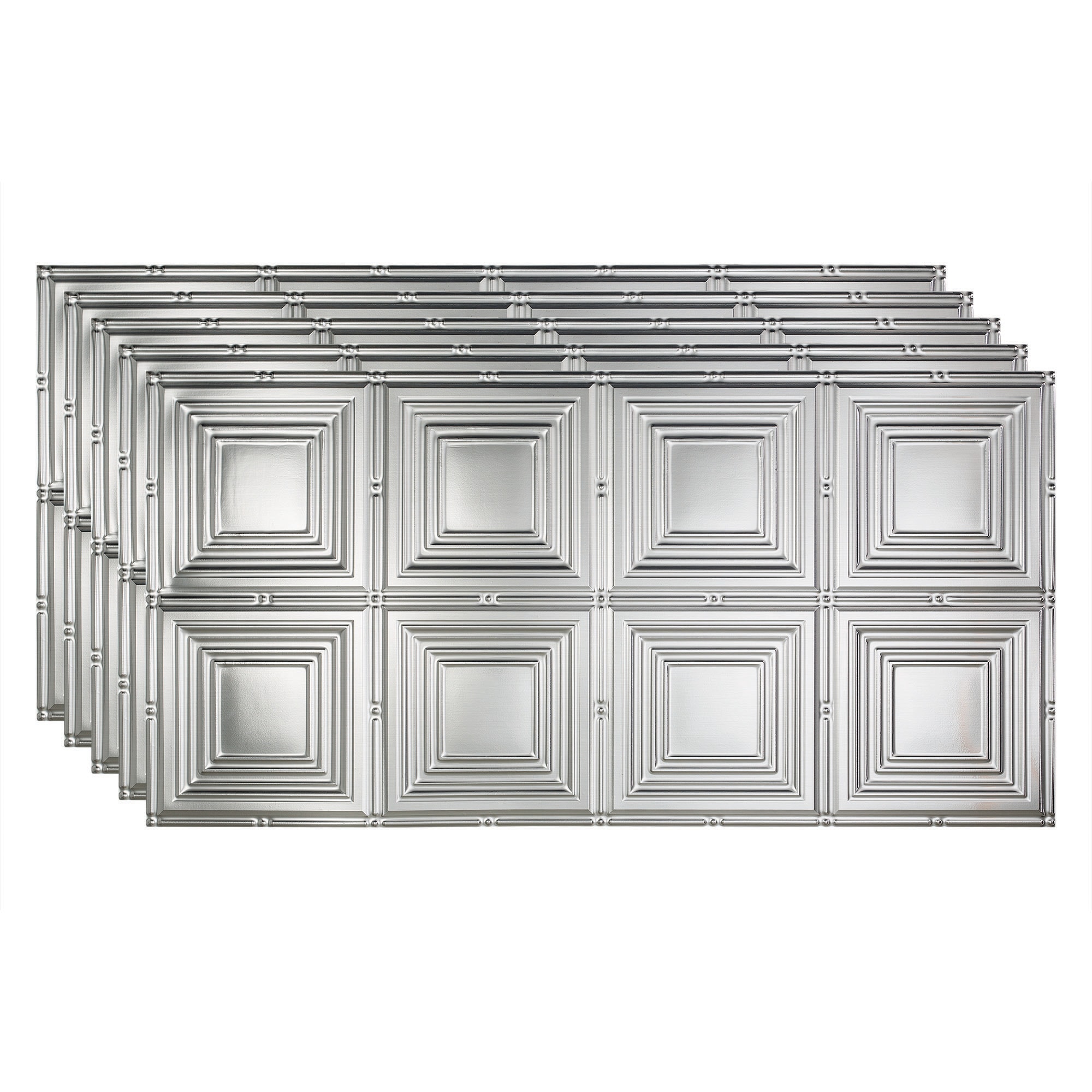 Fasade PG7808 4-ft x 2-ft Portrait Brushed Aluminum PVC Surface-mount Ceiling Tile ( 5 -Pack, 40-Sq. Feet / Case )