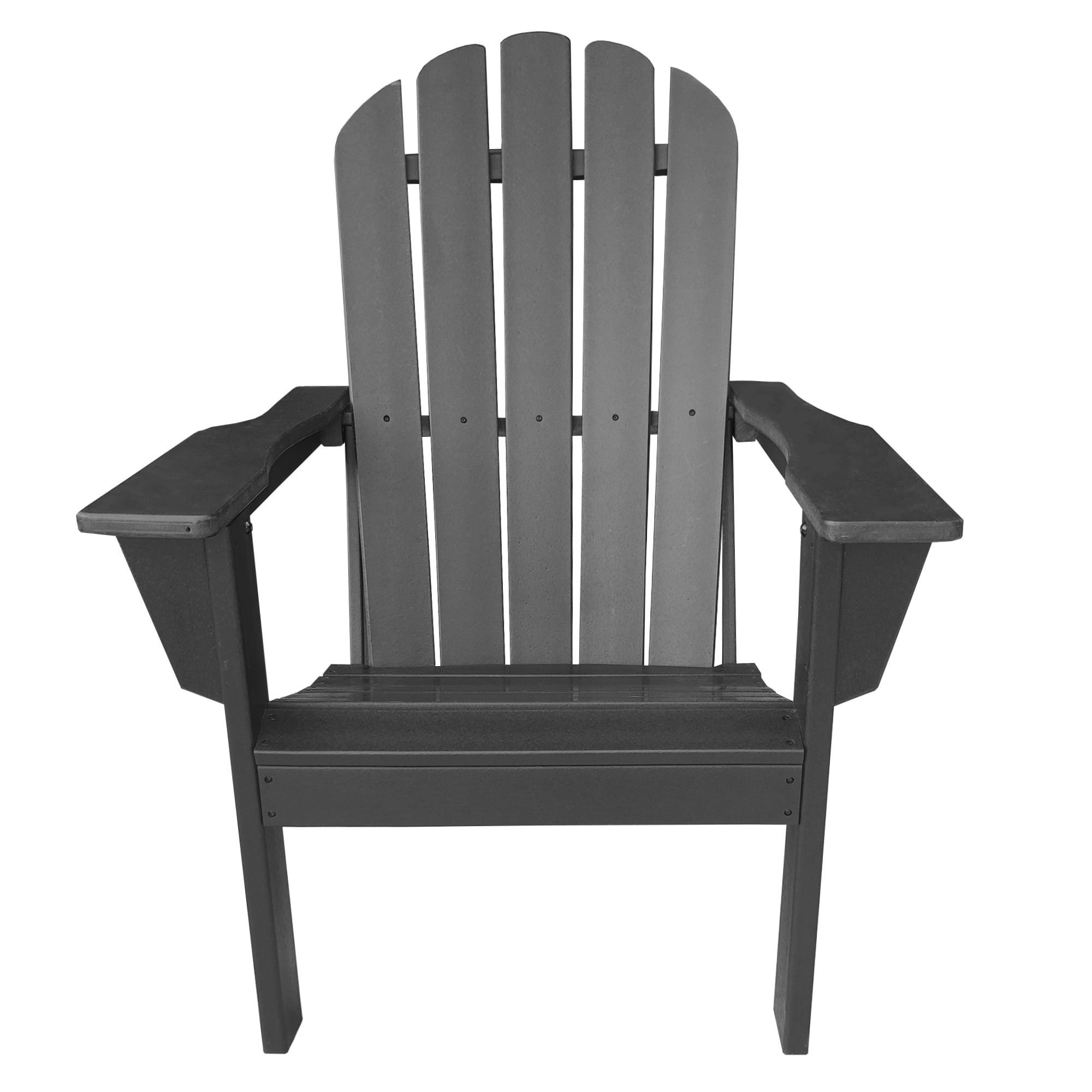 Style Selections TA25PM116-B BLACK HDPE Frame Stationary Adirondack Chair with Slat Seat