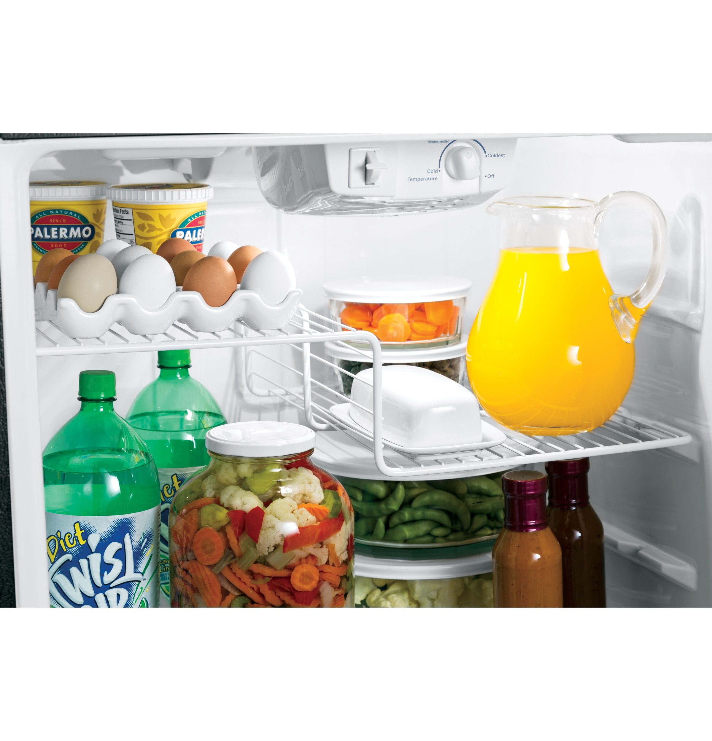 GE® ENERGY STAR® 15.5 Cu. Ft. Recessed Handle Top-Freezer Refrigerator  GPE16DTHWW - ADA Appliances