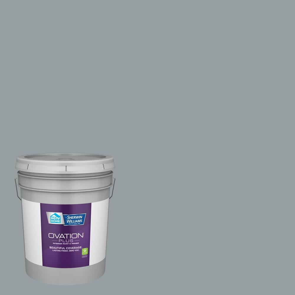 HGTV HOME by Sherwin-Williams 4007-1C-2557223 Ovation Plus Flat Winter Flannel 4007-1C Latex Interior Paint Paint + Primer ( 5-gallon )