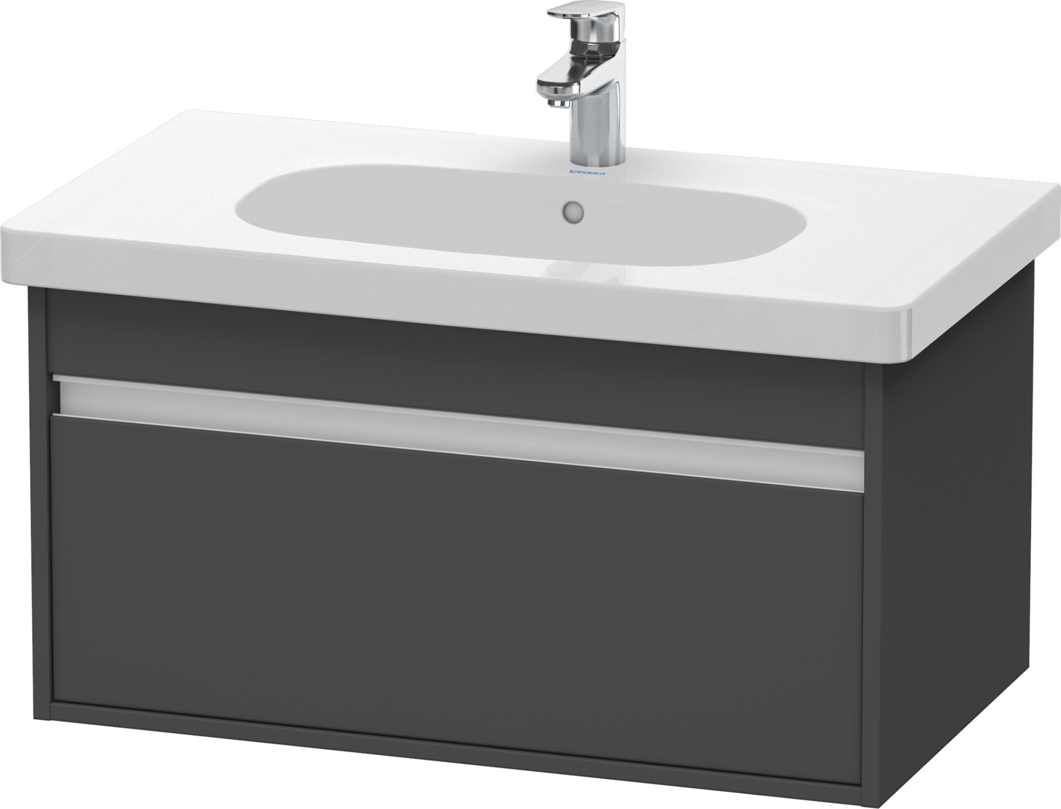 Ketho 31-in Graphite Matte Bathroom Vanity Base Cabinet without Top in Gray | - Duravit KT666704949
