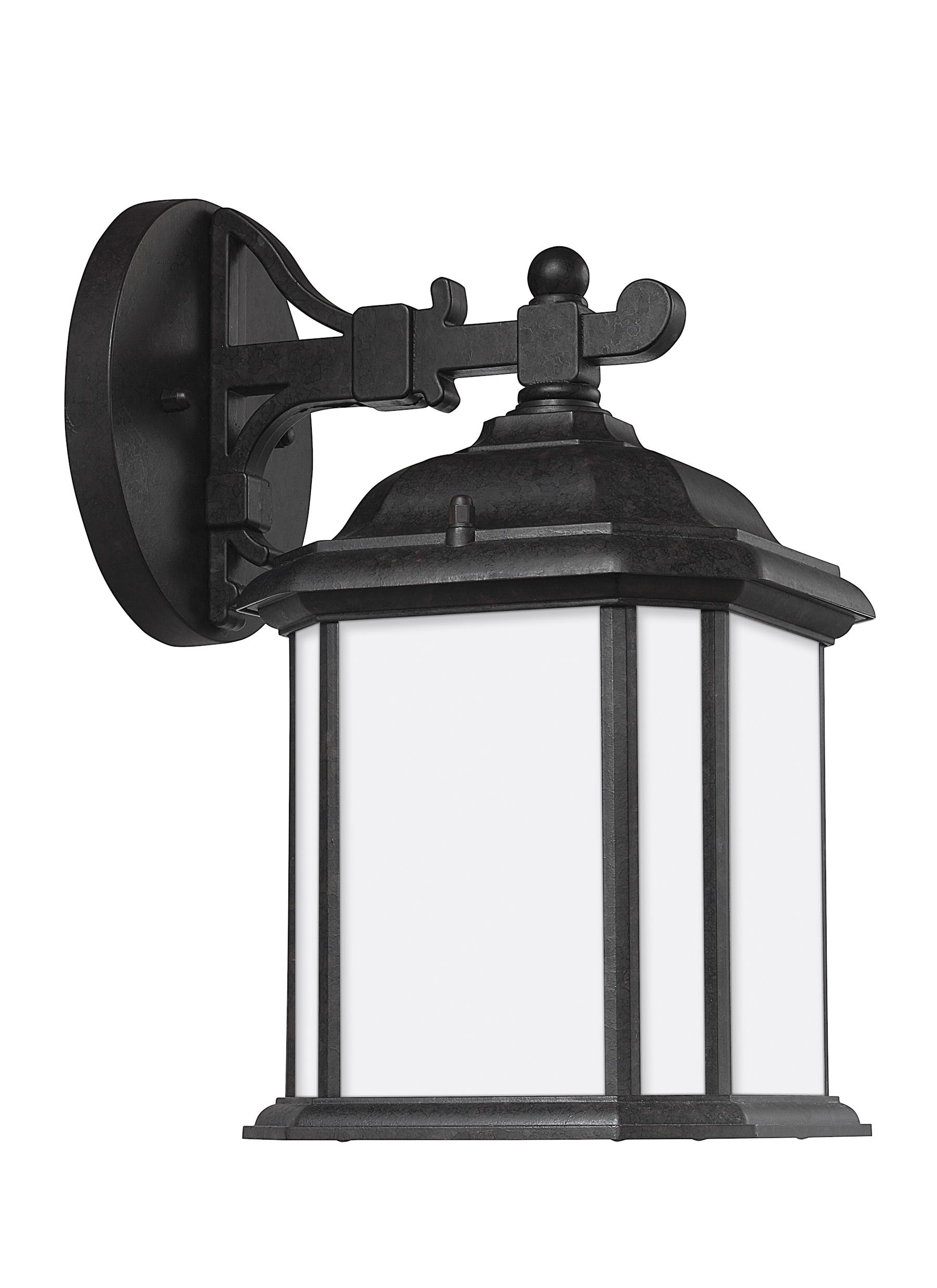 Oxford Bronze LED Outdoor Wall Lantern with Satin Etched Glass