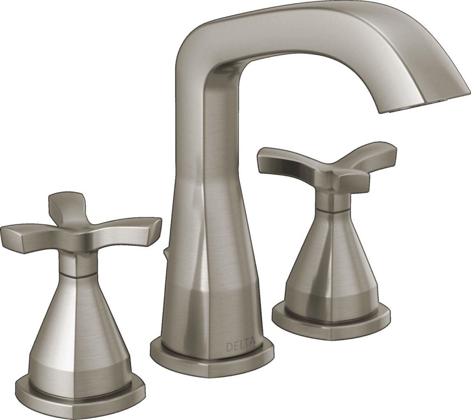 Delta 357766-SS-PR-MPU-DST Stryke Lumicoat Stainless Widespread 2-handle WaterSense Mid-arc Residential Handle Bathroom Sink Faucet with Drain