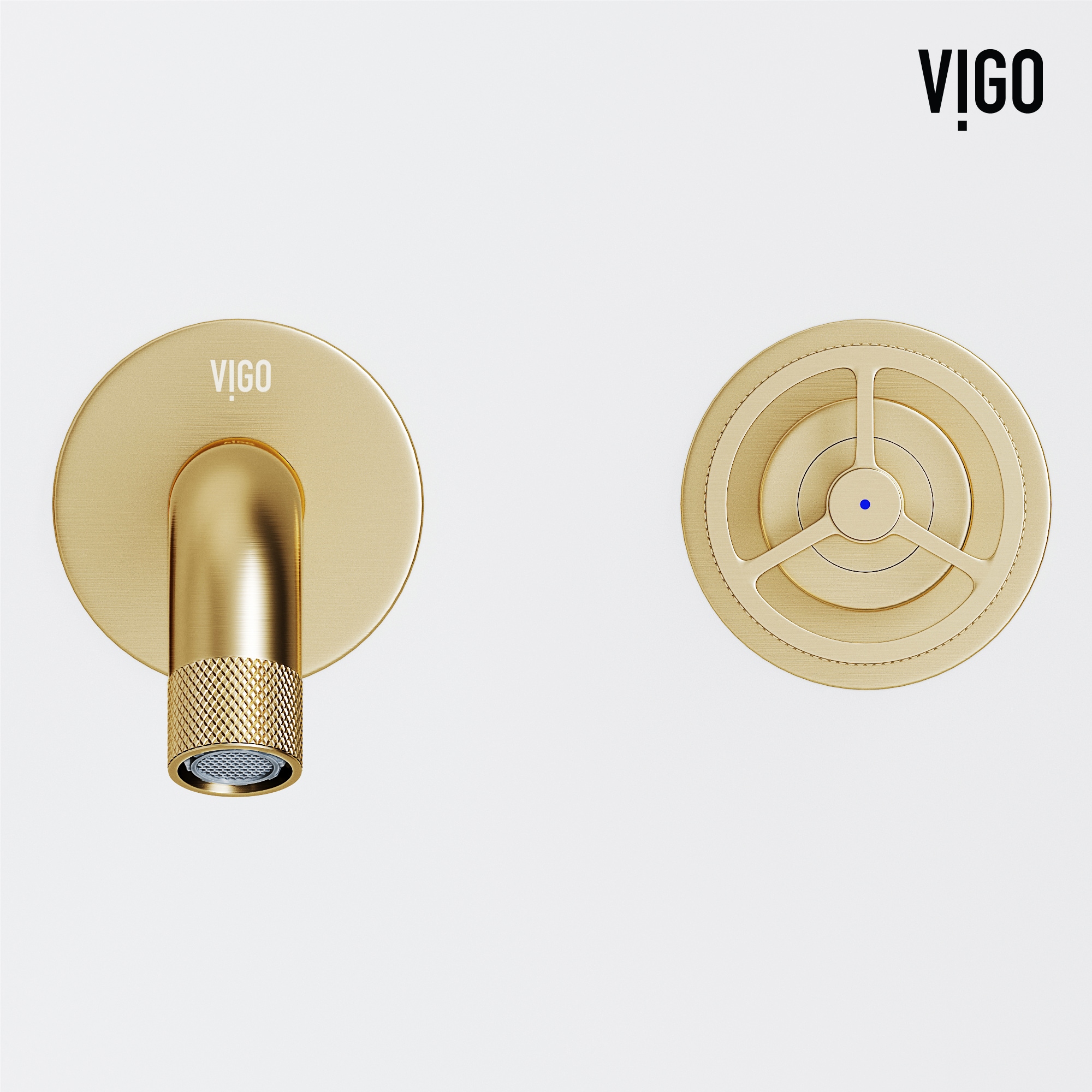 Brooklyn Industrial-Chic Matte Brushed Gold Dual-Handle Faucet