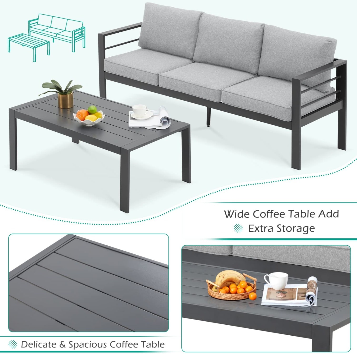 AECOJOY 16301GR-LS01 Patio-Sofas-Daybeds - View #3