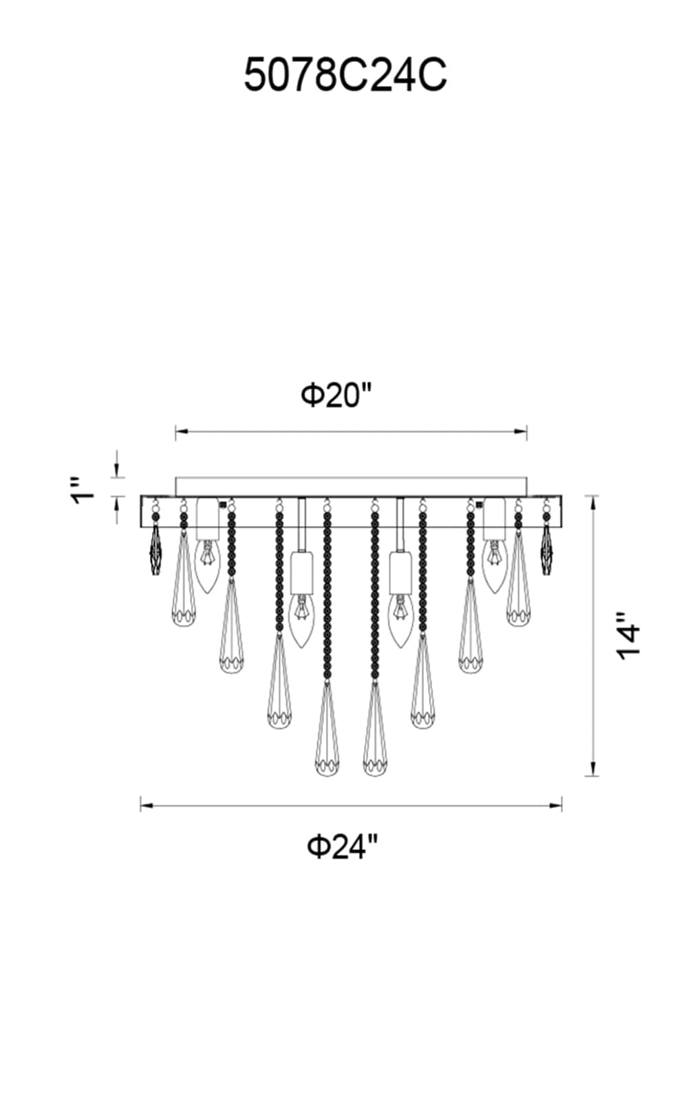 CWI Lighting 5078C24C flushmounts - View #3