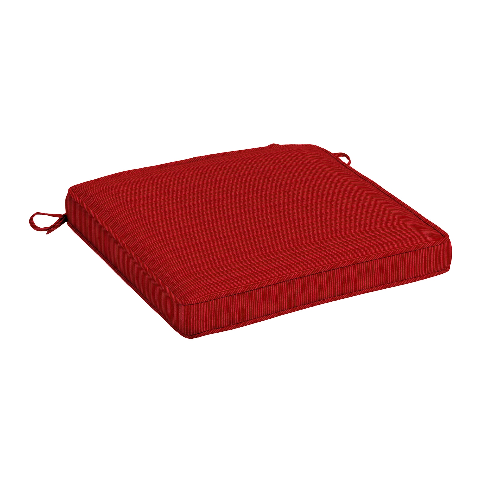 allen + roth FH0S417B-D9C1 20-in x 20-in Ribbon Red Rib Texture Patio Chair Cushion