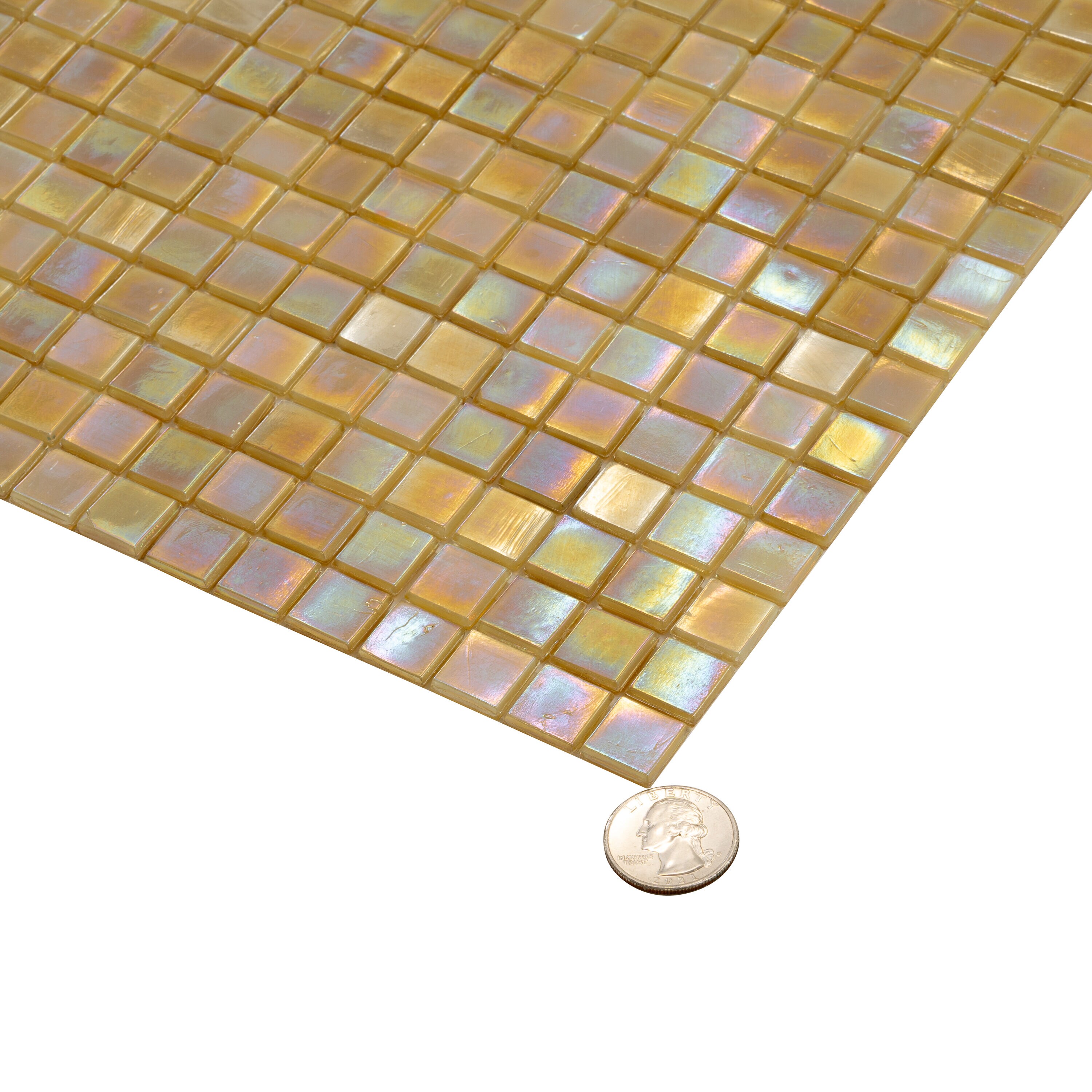 Skosh 11.6" x 11.6" Glossy Beige Glass Mosaic Tile