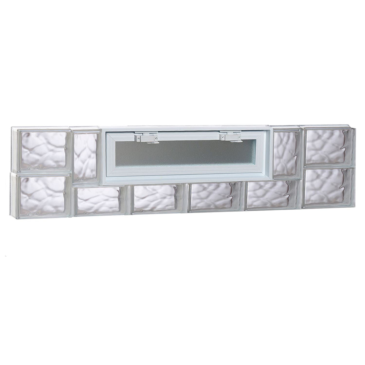 REDI2SET V4812DC Wavy Glass 46.5-in x 11.5-in Frameless Replacement Glass Block Window