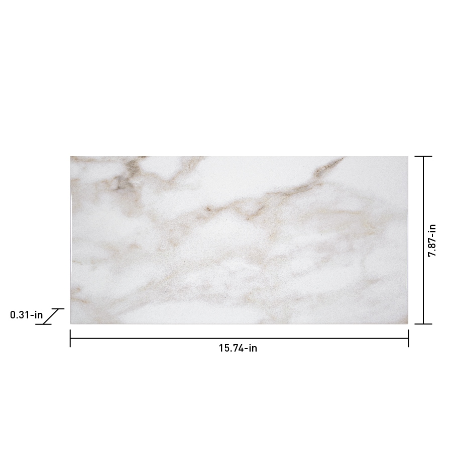 Satori Regent Calacatta 8-in x 16-in Glossy Ceramic Marble Look Wall ...