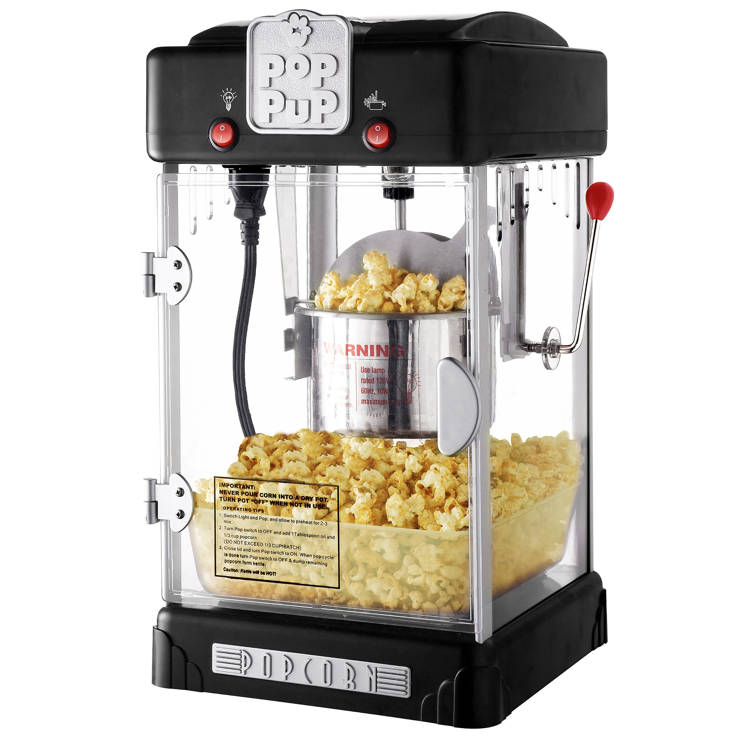 480 Watt Popcorn Machine, 4qt Popcorn Marker, Theater Popcorn Machines