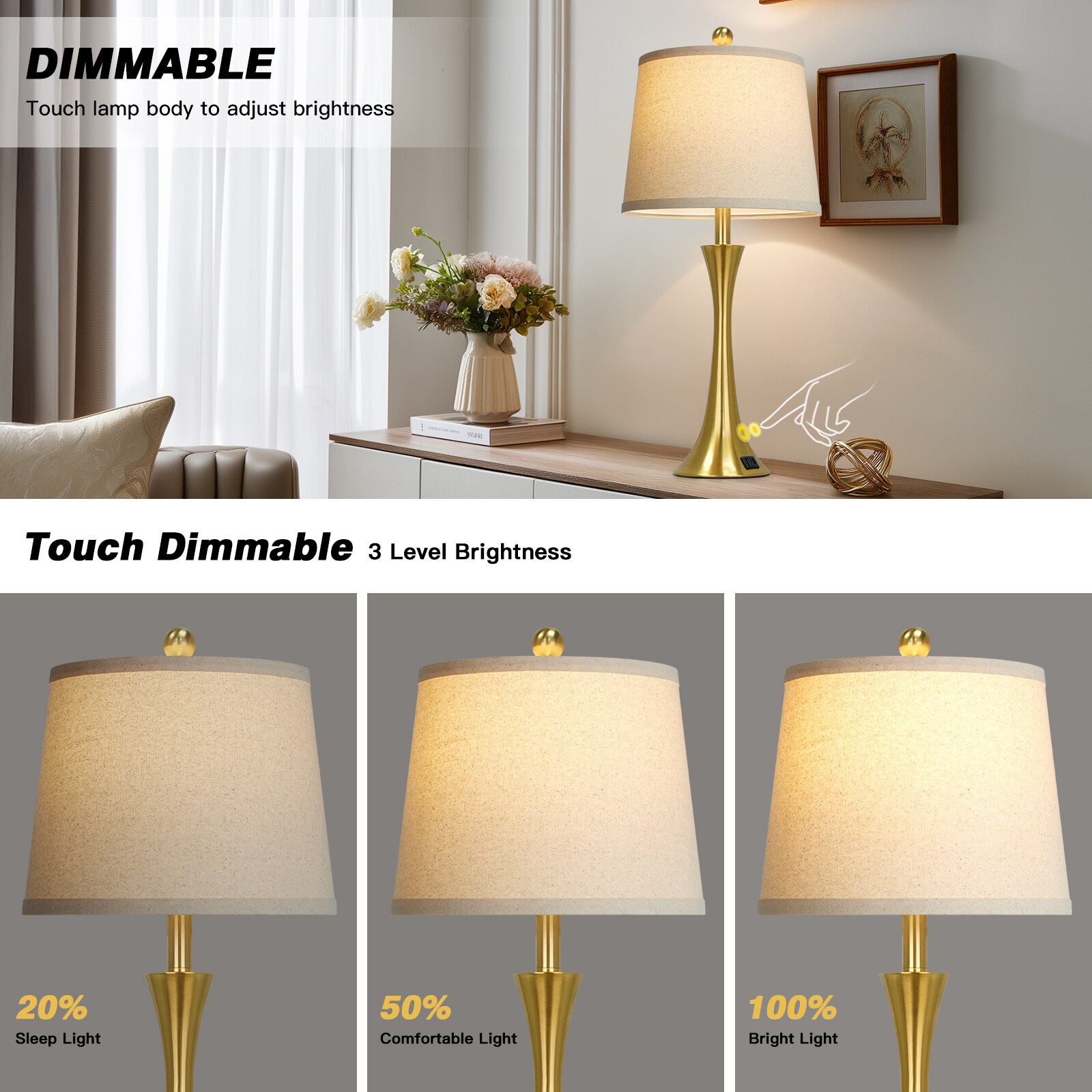 UrFurnishings TD-874 Table-Lamps - View #3