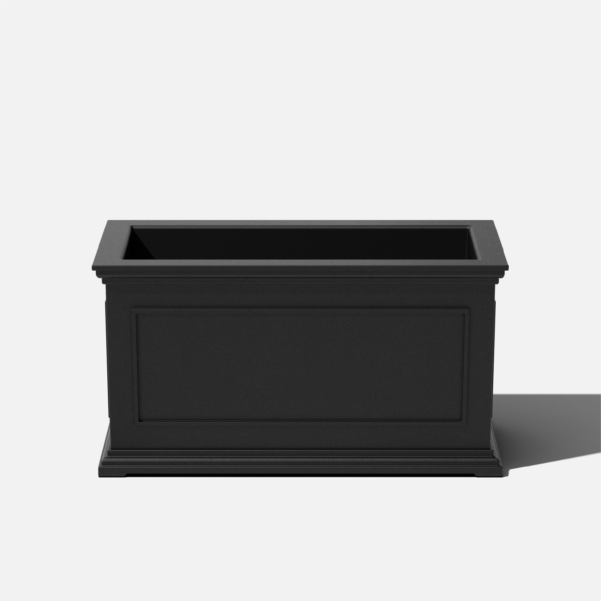Veradek BXVLG33B Rectangle 16-in W Large Black Plastic Indoor/Outdoor Planter with Drainage Holes