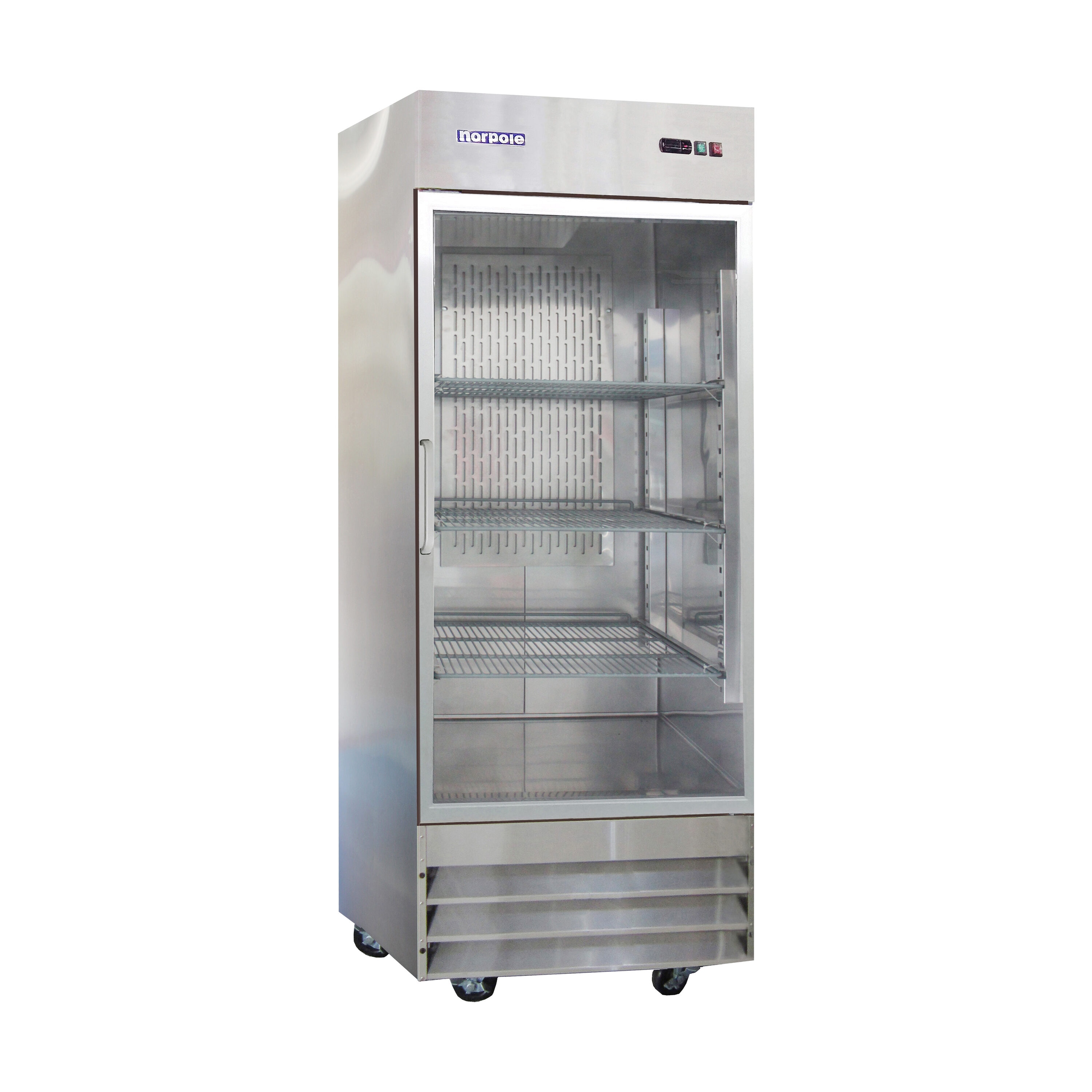Norpole NP1R-G 23-Cu. Feet Commercial Refrigerators Glass -Door Freezerless ( Stainless steel )