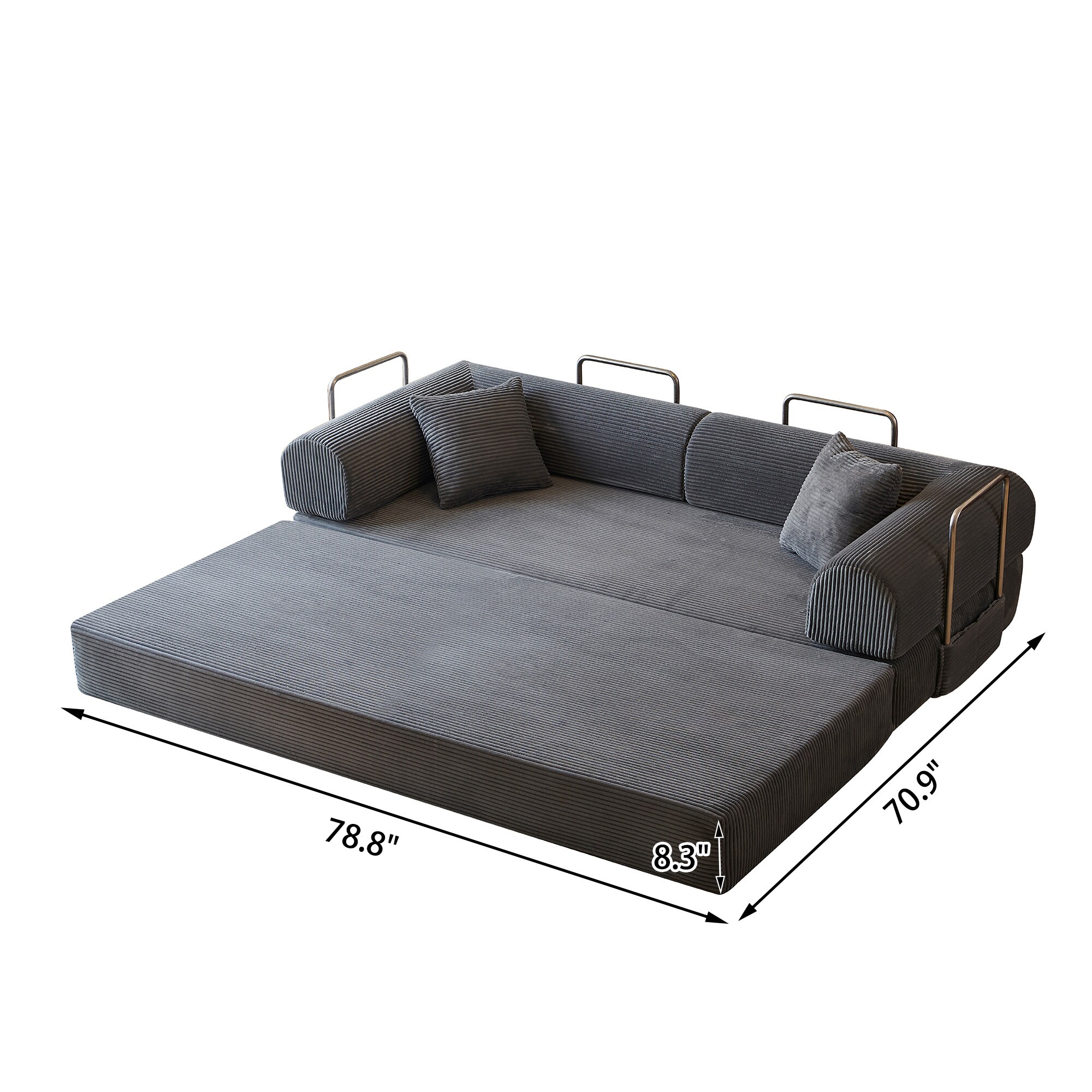 KTMBDW Convertible Sofa Bed with Fixed-Shape Frame and Armrests ...