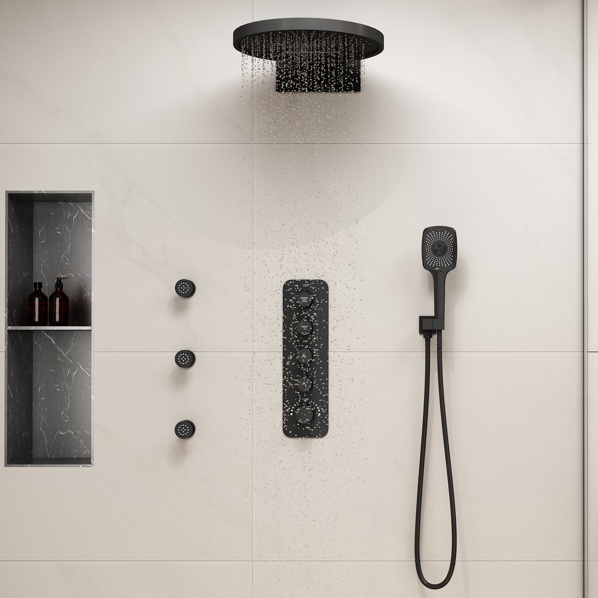 CASAINC CA-A4361-MB Showerhead-Bar-Panels - View #2