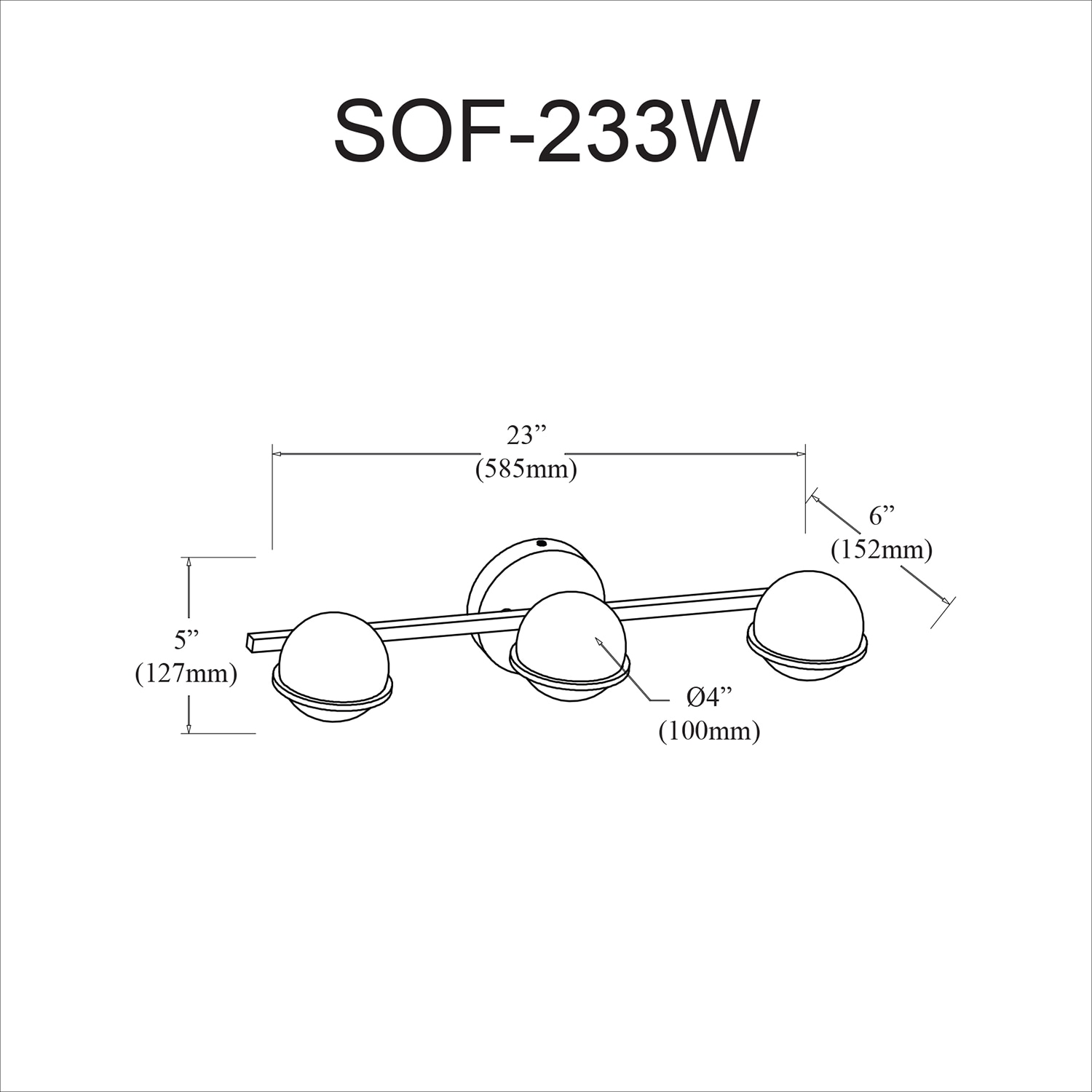 Sofia 23" Aged Brass Modern Vanity Light with Dimmable White Globes
