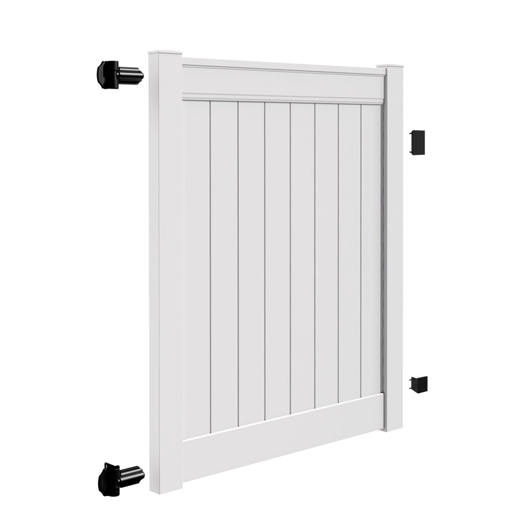 Freedom Everton 6-ft H x 5-ft W White Vinyl Fence Gate Kit (Unassembled)