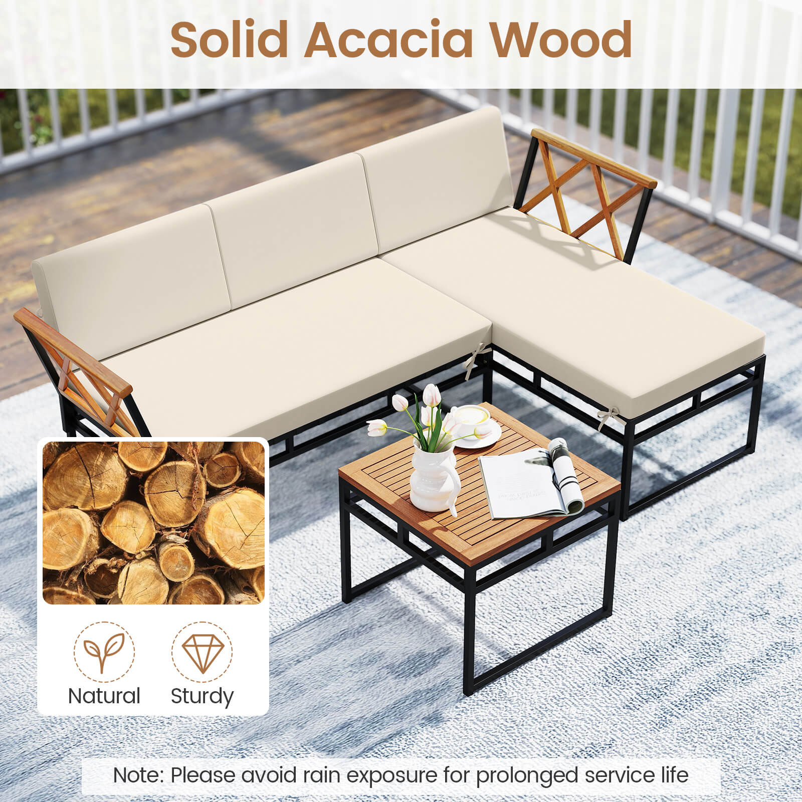 Costway HCST08322 Patio-Conversation-Sets - View #3