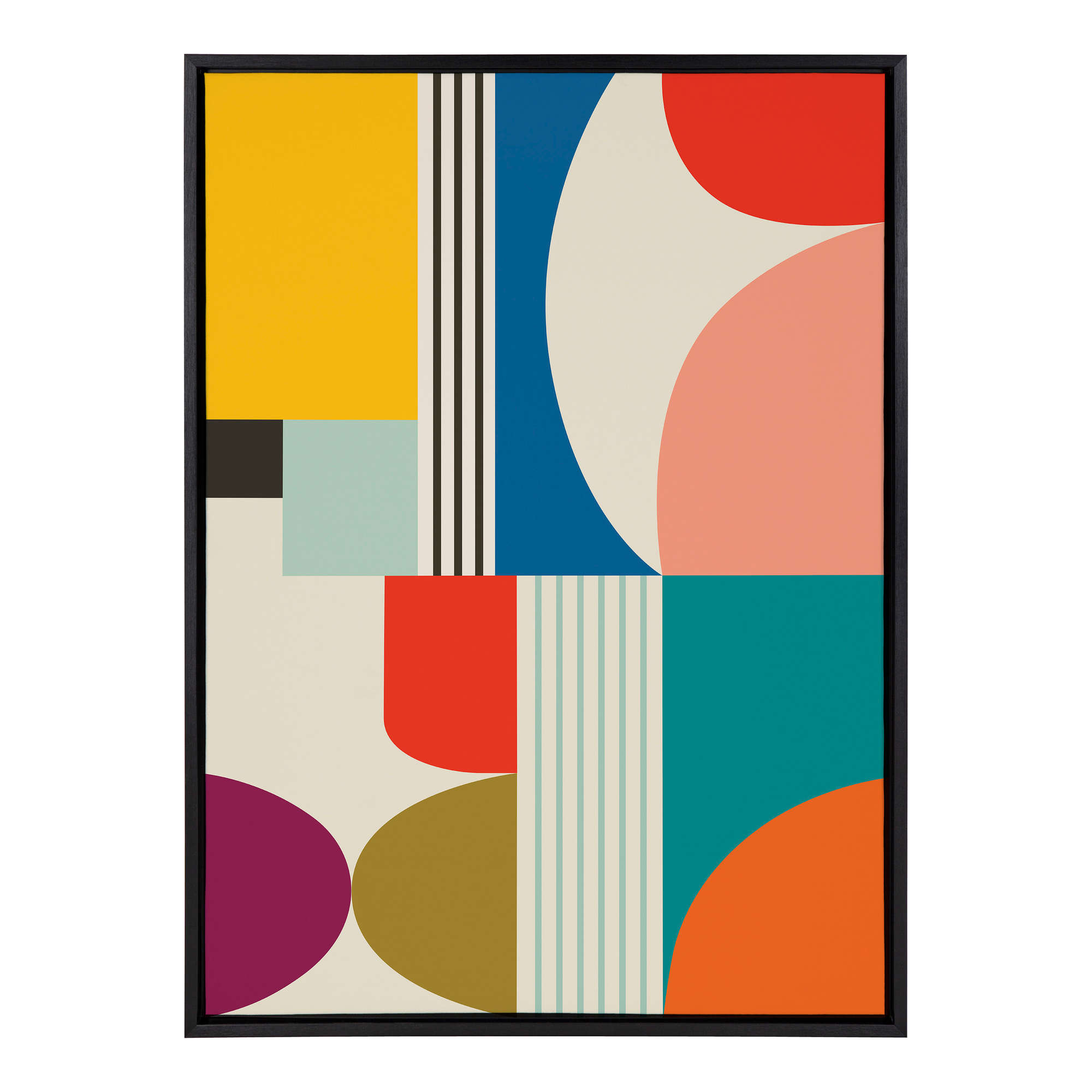 Kate and Laurel Sylvie Mid Century Modern Pattern Framed Canvas by ...