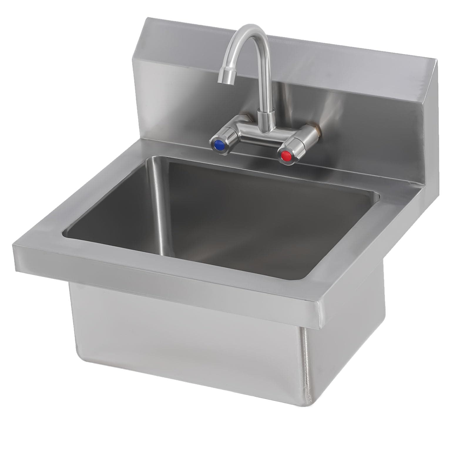 GarveeLife 17-in x 15-in Wall Mounted Stainless Steel Utility Sink with  Back Splash Guards