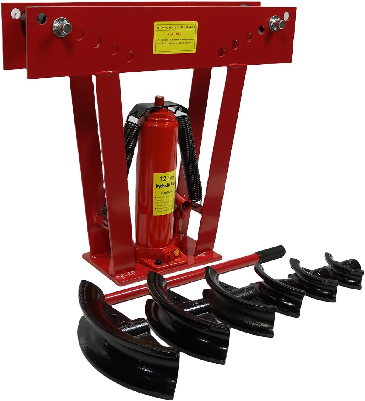 GAOMON Hydraulic Pipe Bender 12 Ton with Hand Pump Tube and Exhaust Bender Tool with 6 Die Sizes 13mm 19mm 25mm 32mm 38mm 51mm