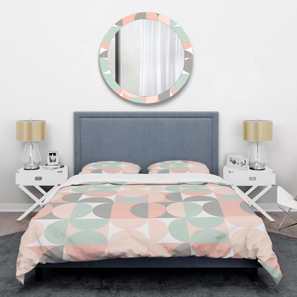 Designart BED24239-Q 3 -Piece Pink Queen Duvet cover Set