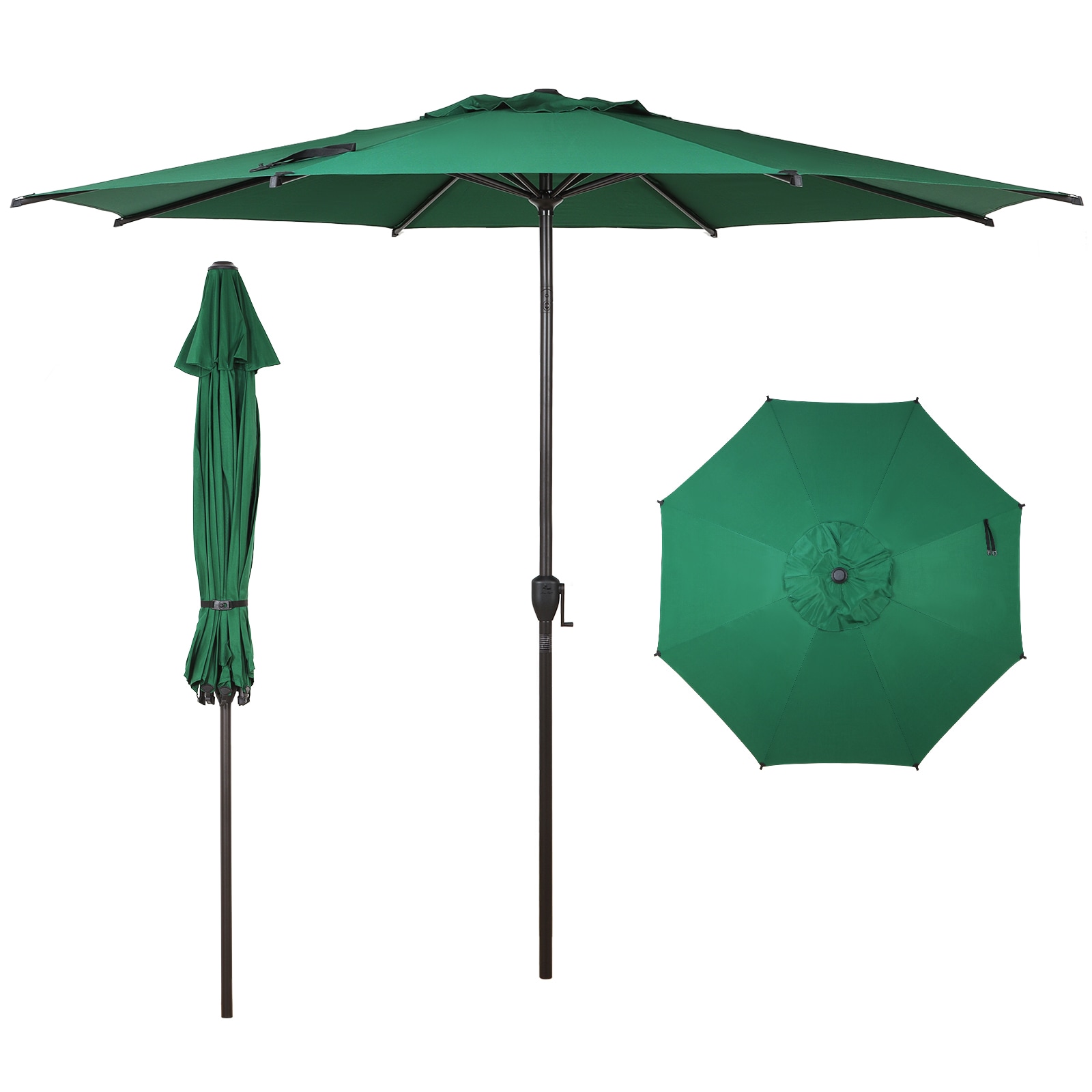 Abba Patio USABPU0300155 11-ft Steel Green Push-button Tilt Market Patio Umbrella