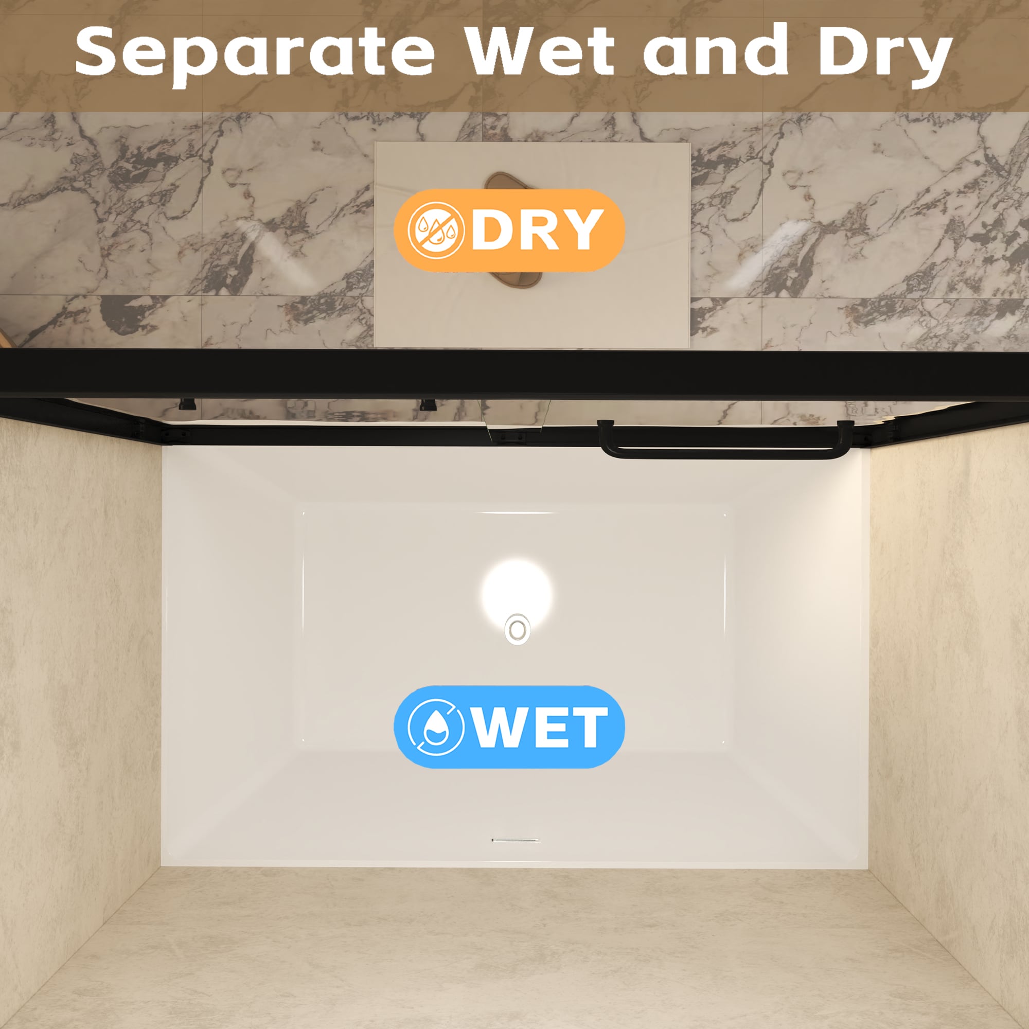 WELLFOR DTG-BAS110MB Shower-Doors - View #4