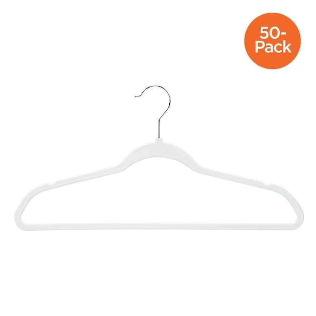 Honey-Can-Do 50-Pack Plastic Non-slip Grip Clothing Hanger (White