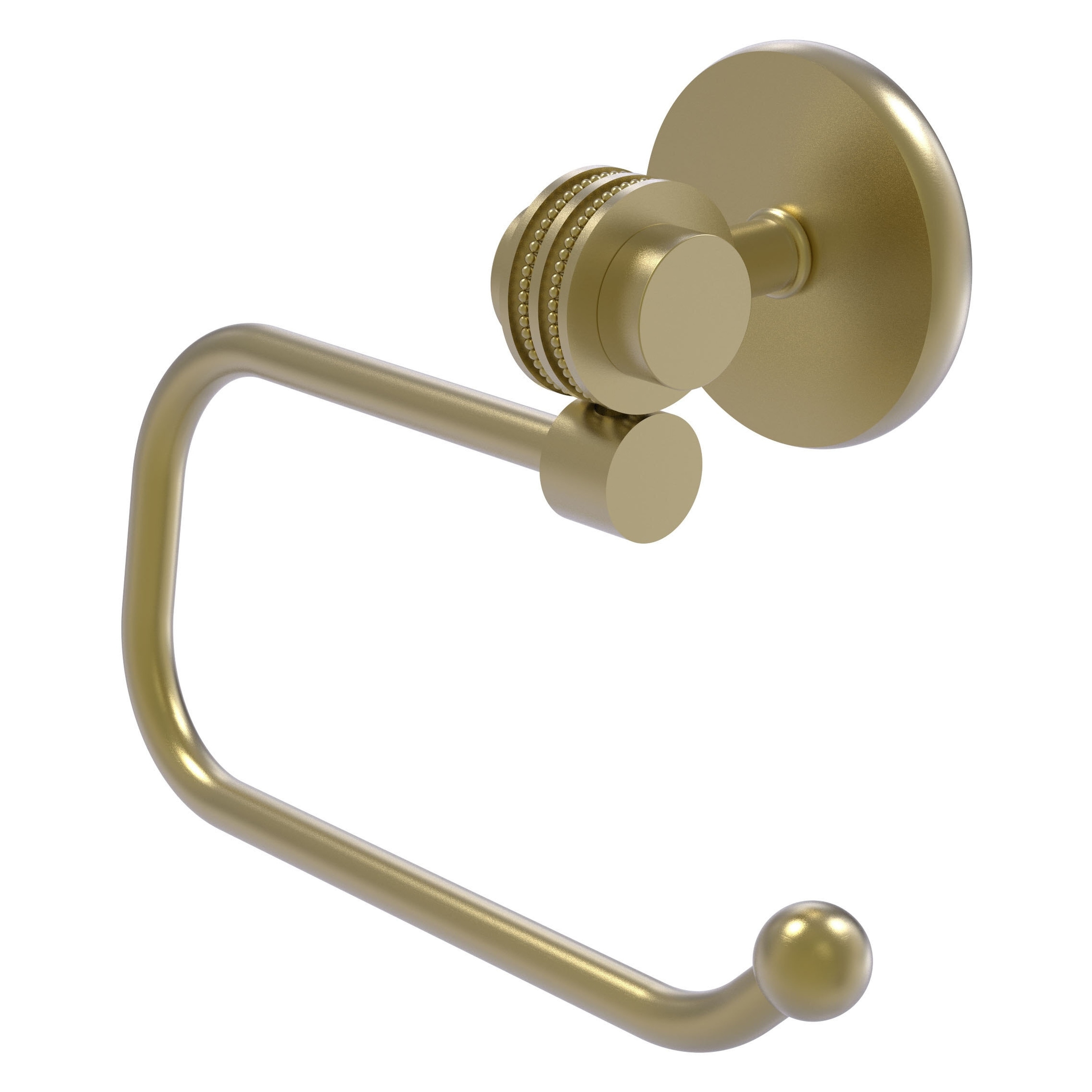 Allied Brass 7224ED-SBR Satellite Orbit Two Satin Brass Wall mount Single post Toilet Paper Holder 1 -Rolls with Storage