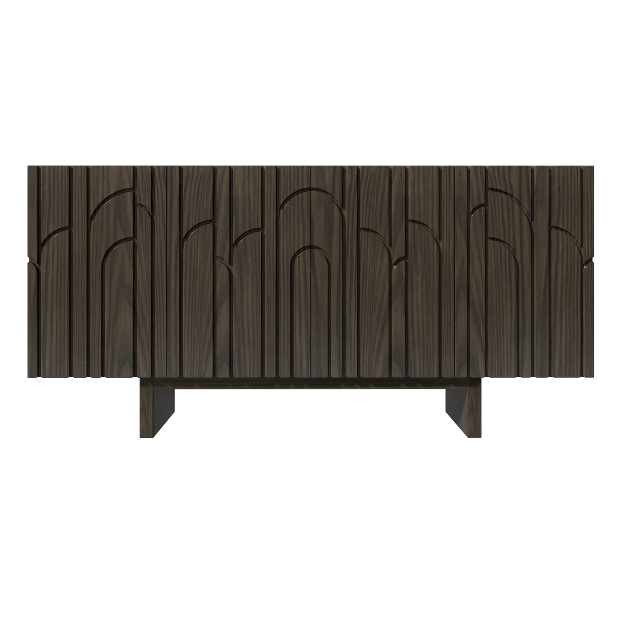 Clihome CL-W-1662-K-WA-N 63-in W 4-Door Brown Accent Cabinet