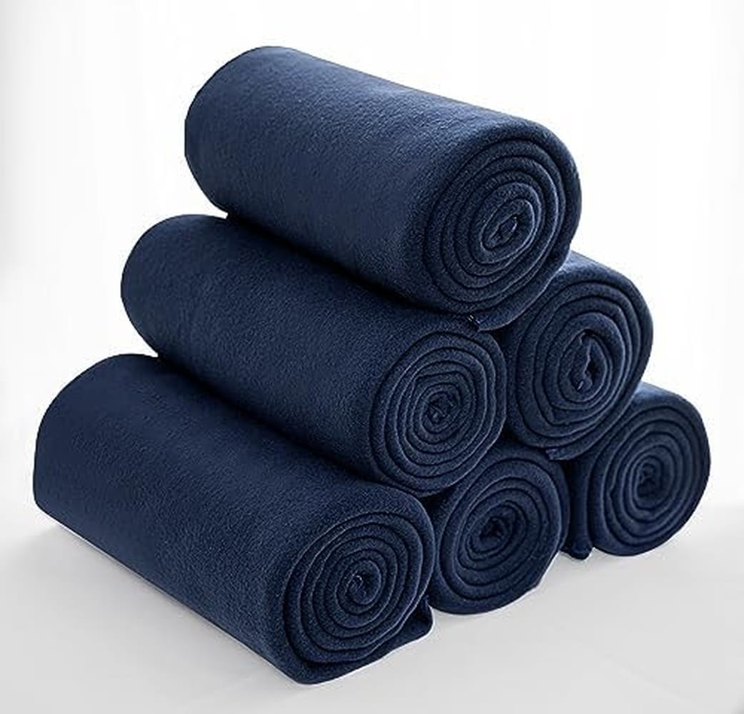 Yichuhaoxi  Special SG Glory Fleece Throw Blankets Pack of Six Navy Lightweight Soft Warm Blankets for Pet Bed Sofa Couch Office Wedding Travel