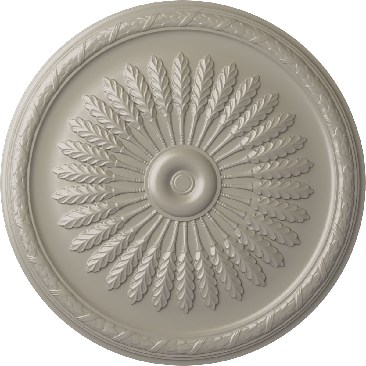Ekena Millwork CM36JUPWS Juniper 36-in W x 36-in L Painted Pearl White Polyurethane Whole Ceiling Medallion