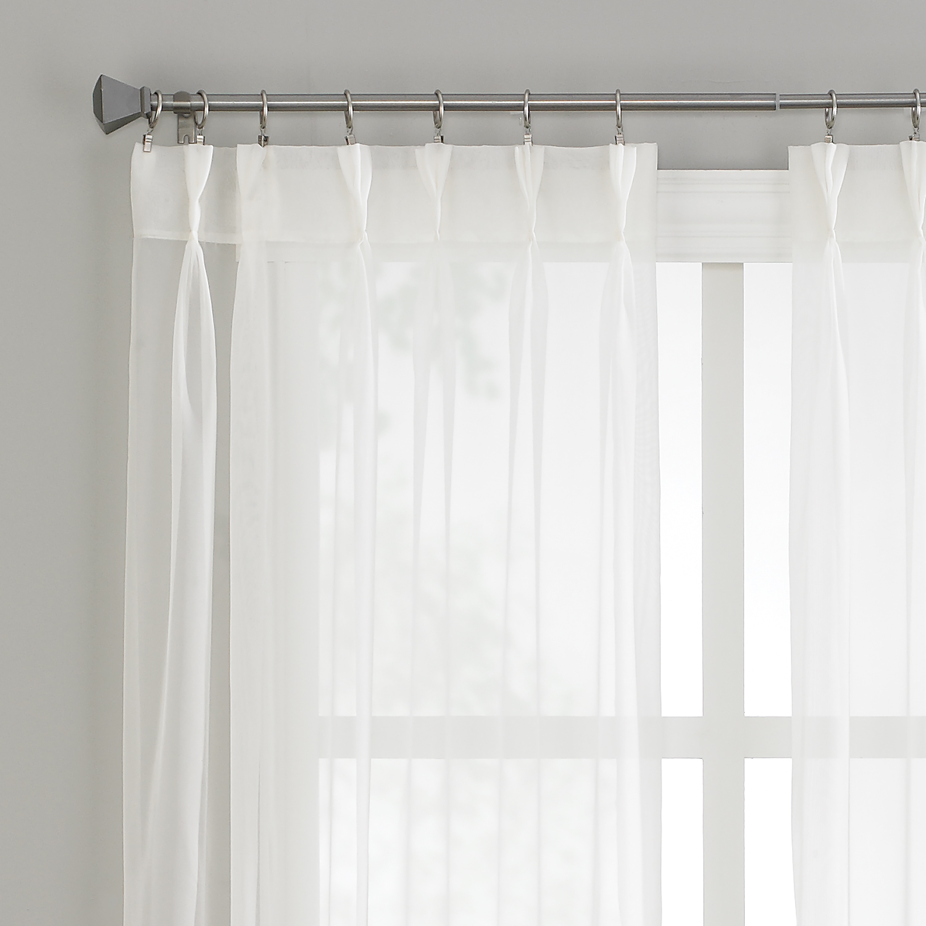 CHF 120-in White Sheer Back Tab Single Curtain Panel in the Curtains ...