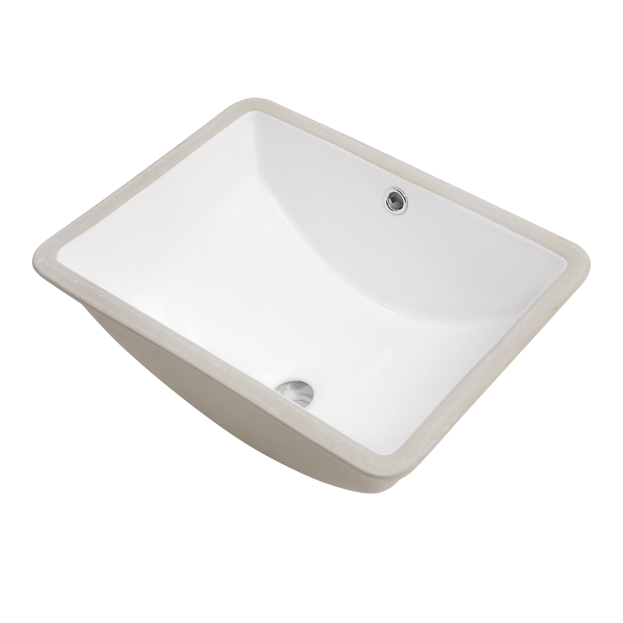 Tahanbath Bathroom Sink Rectangle Deep Bowl Pure White Porcelain Ceramic Lavatory Vanity Sink Basin with Overflow #MT2-22552094