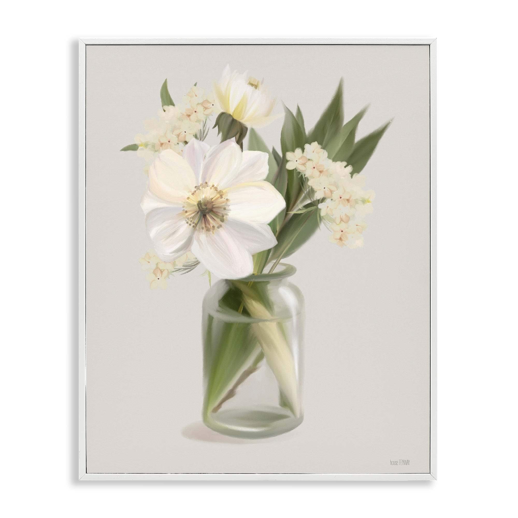 Stupell Industries BS-658-WFR-11X14 Spring Flower Bundle Vase Framed Giclee design by House Fenway