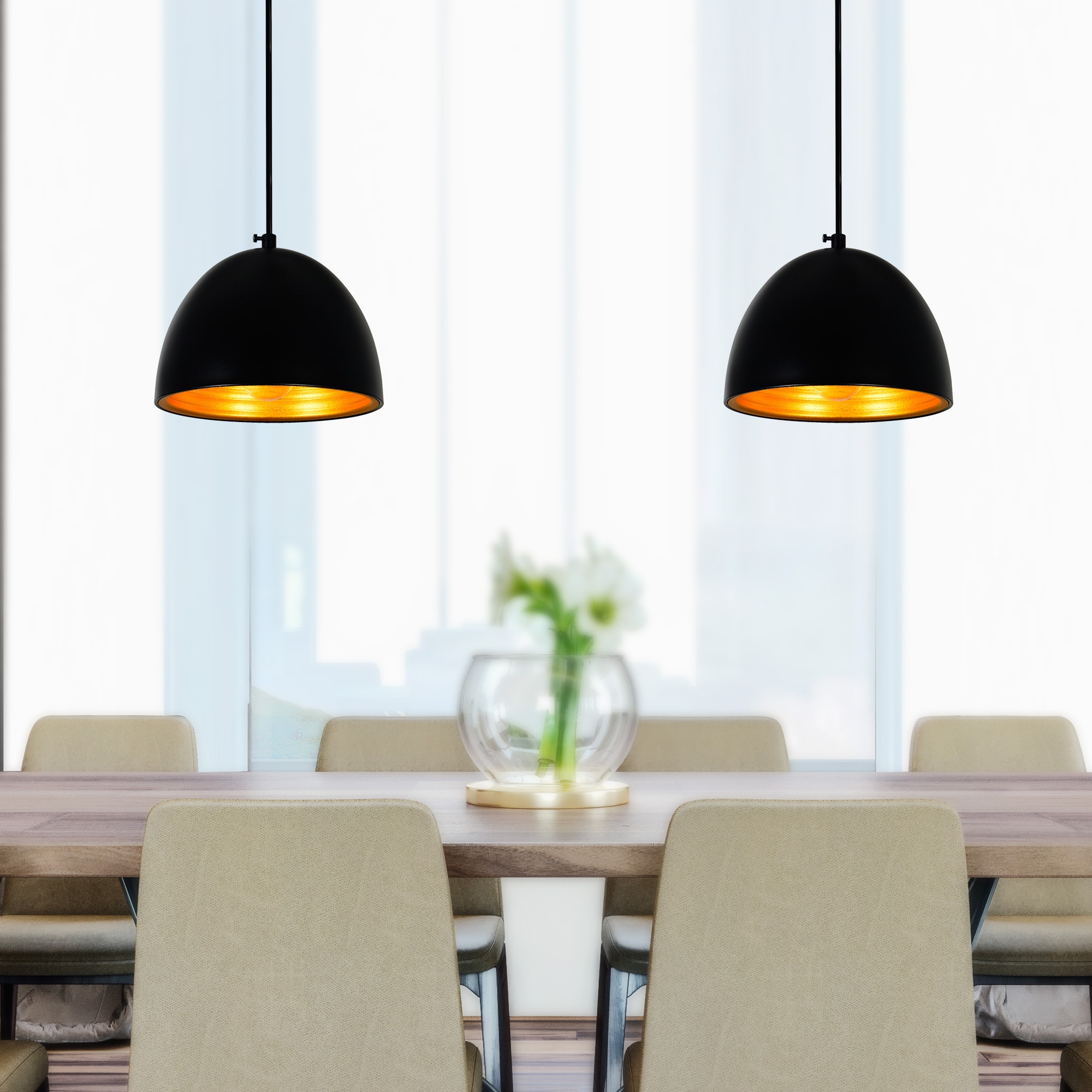 CWI Lighting 9630P7-1-101 Modest 1 -Light Black Modern/contemporary Geometric Mini Hanging Pendant light