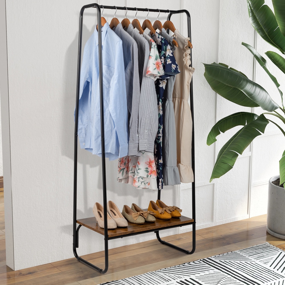 Winado Freestanding Brown Steel Clothing Rack, 59-in Height, 25.19-in ...