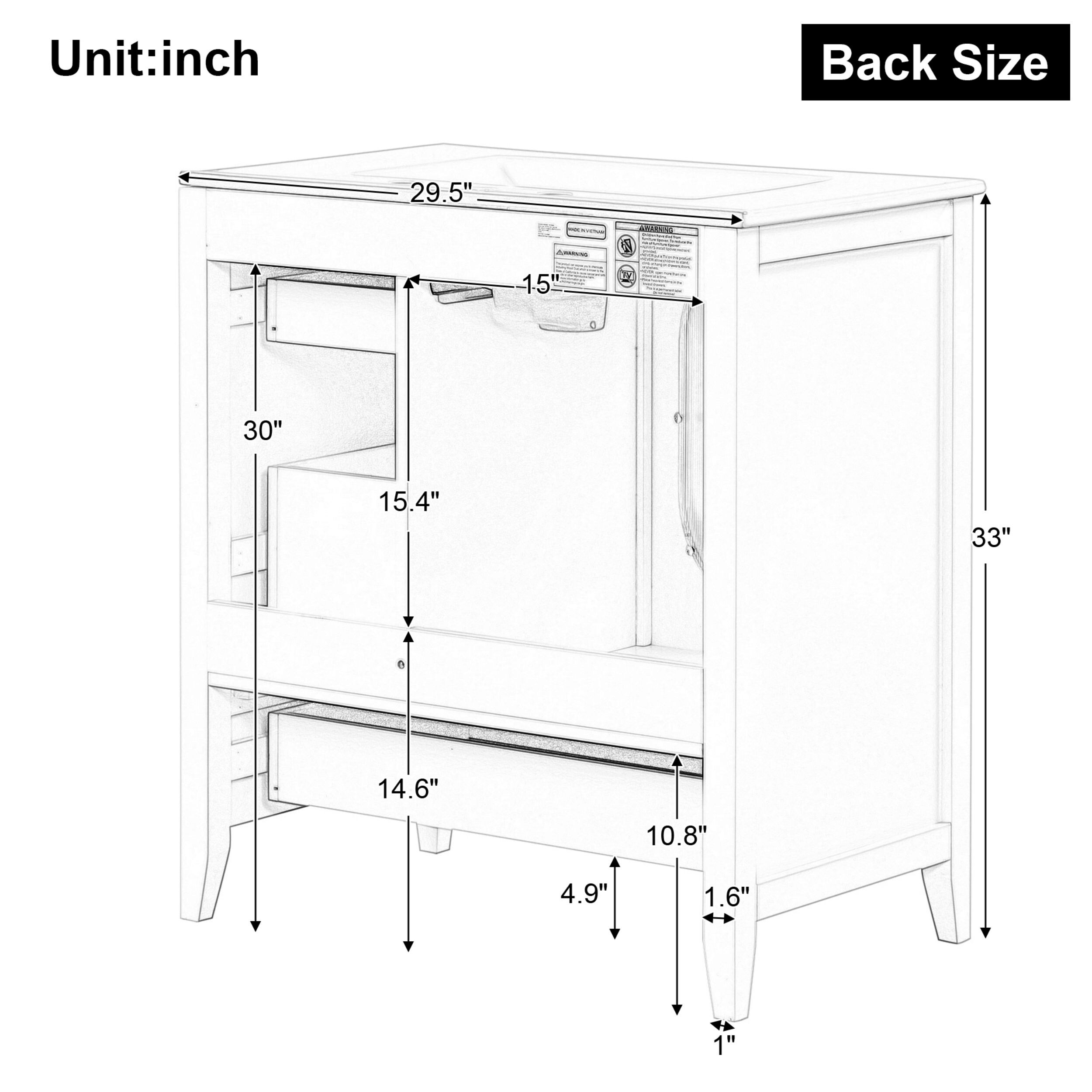 WELLFOR GIZQCS35P03 Bath-Vanity-Combo - View #7