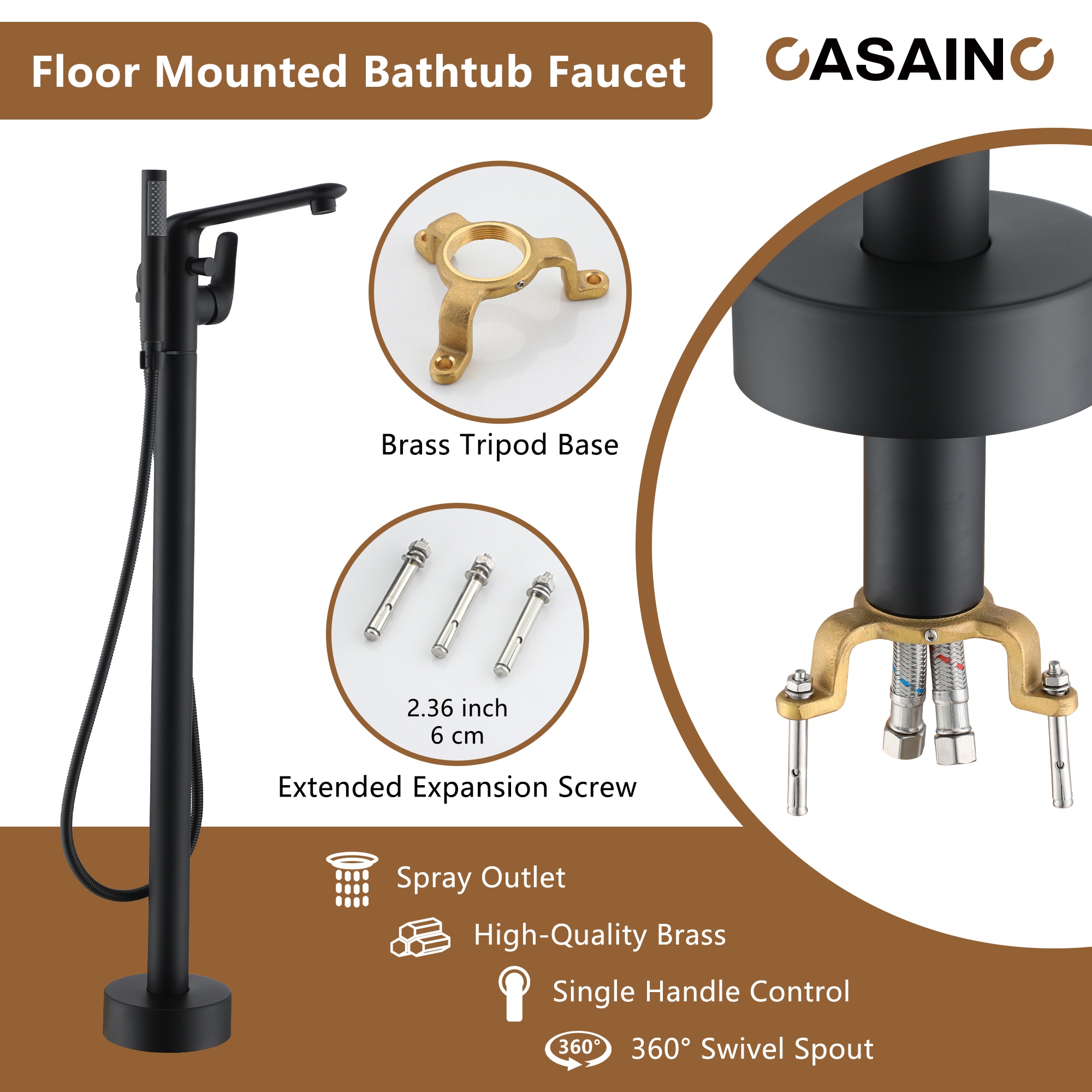 CASAINC KCLT0054-MB Roman-Tub-Faucets - View #8