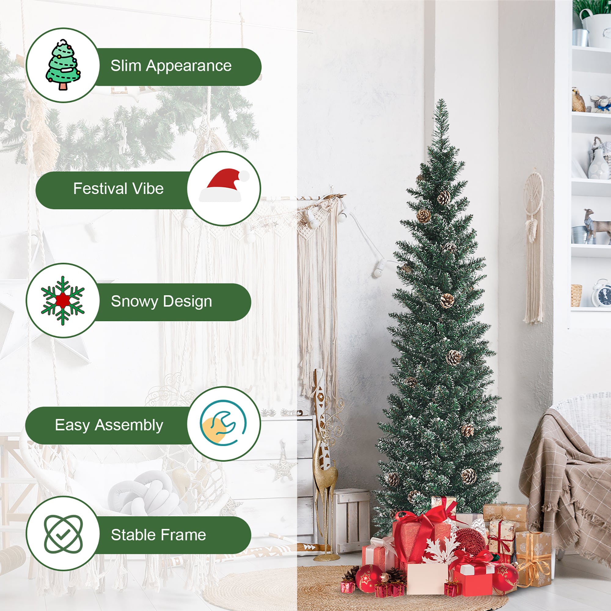 Costway CM23632 Artificial-Christmas-Trees - View #4