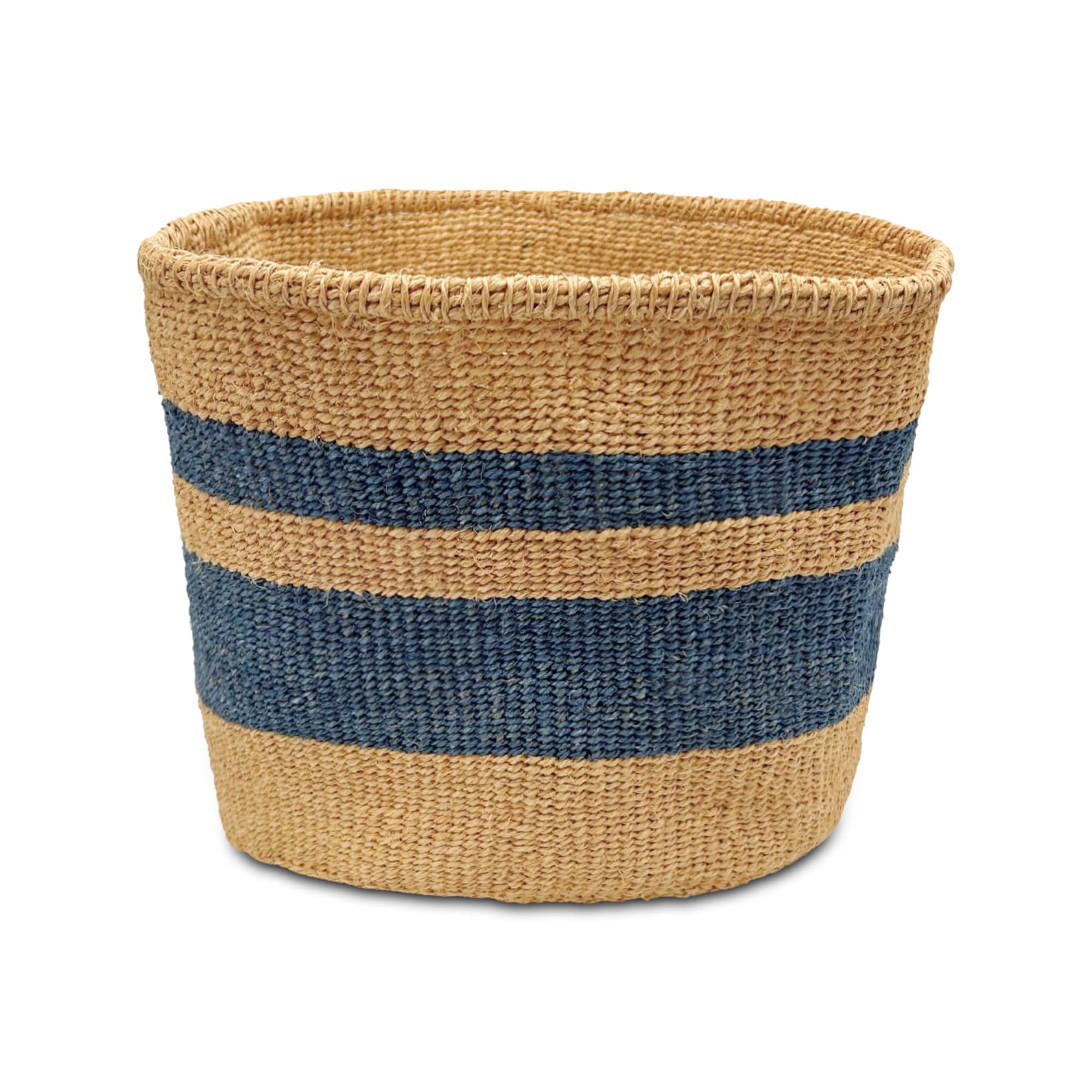 Ten by Three KSBB1 12-Inches W x 9-Inches H x 12-Inches D Natural and blue Sisal Collapsible Bin