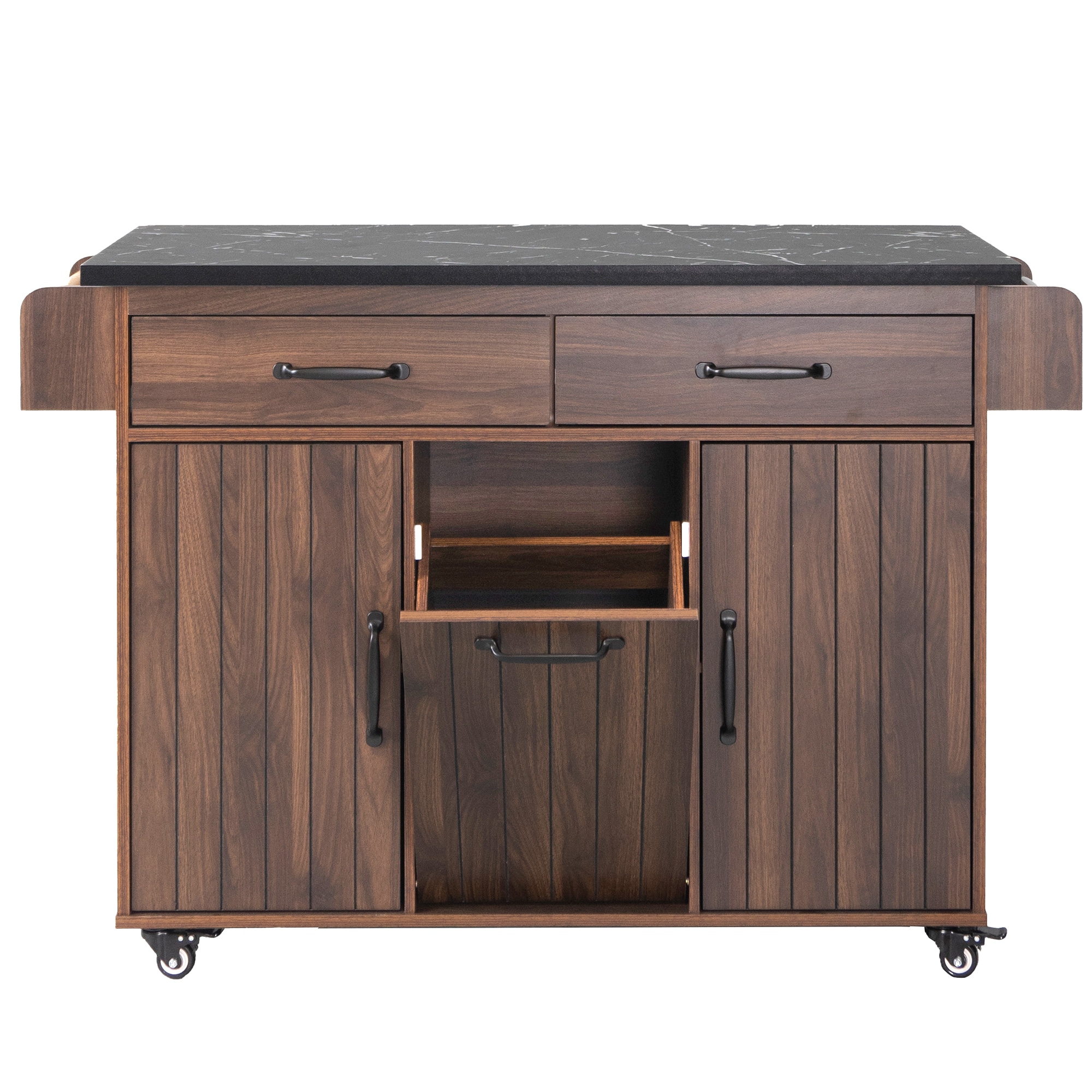 Runesay Gray Mdf Base with Mdf Wood Top Rolling Kitchen Island (20.55-in x 51.06-in x 35.04-in)