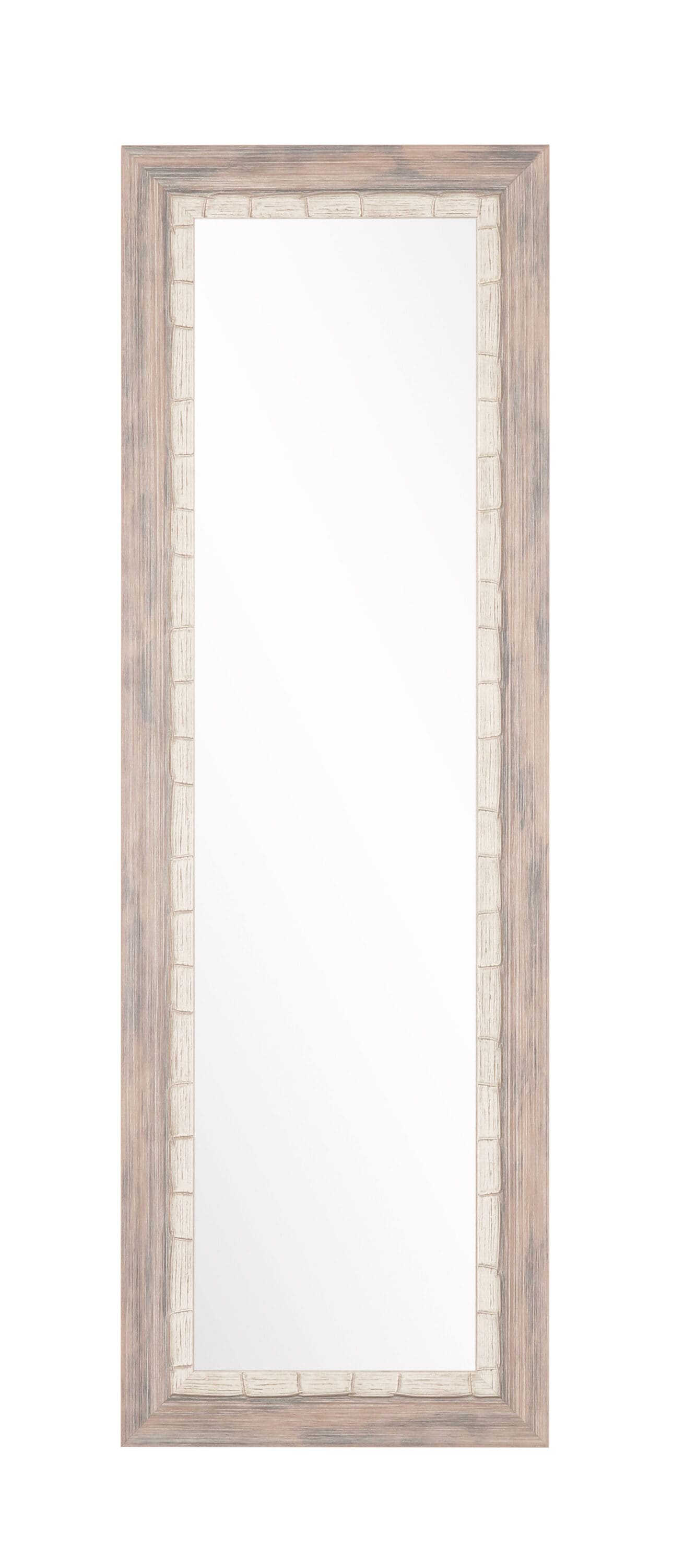 BrandtWorks BM23THIN-L3 21.5-Inches W x 55.0-Inches H Rectangle Brown/Gray/Cream/Weathered Framed Full Length Wall Mirror