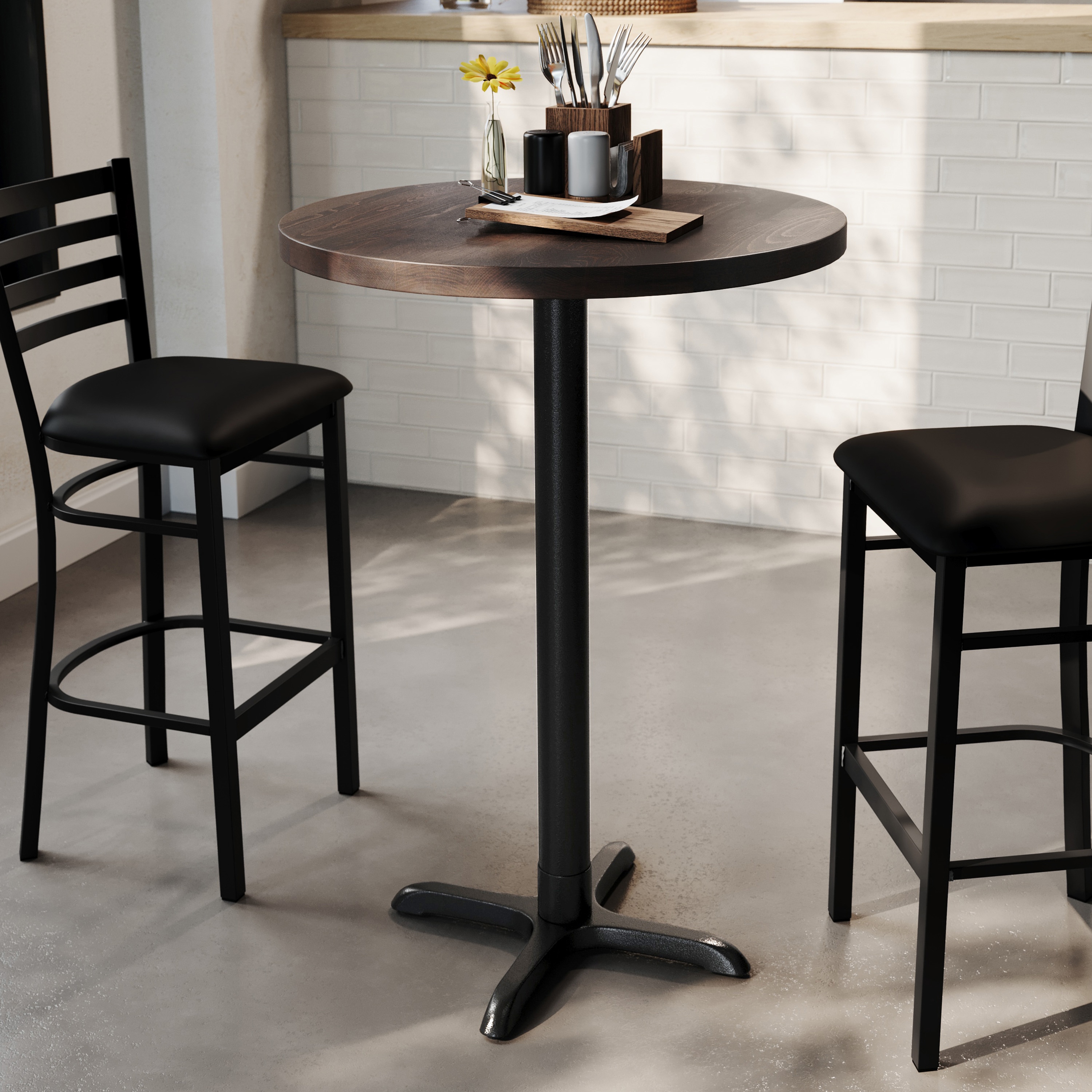 Flash Furniture Bennett 30-in Round Solid Wood Commercial Indoor ...