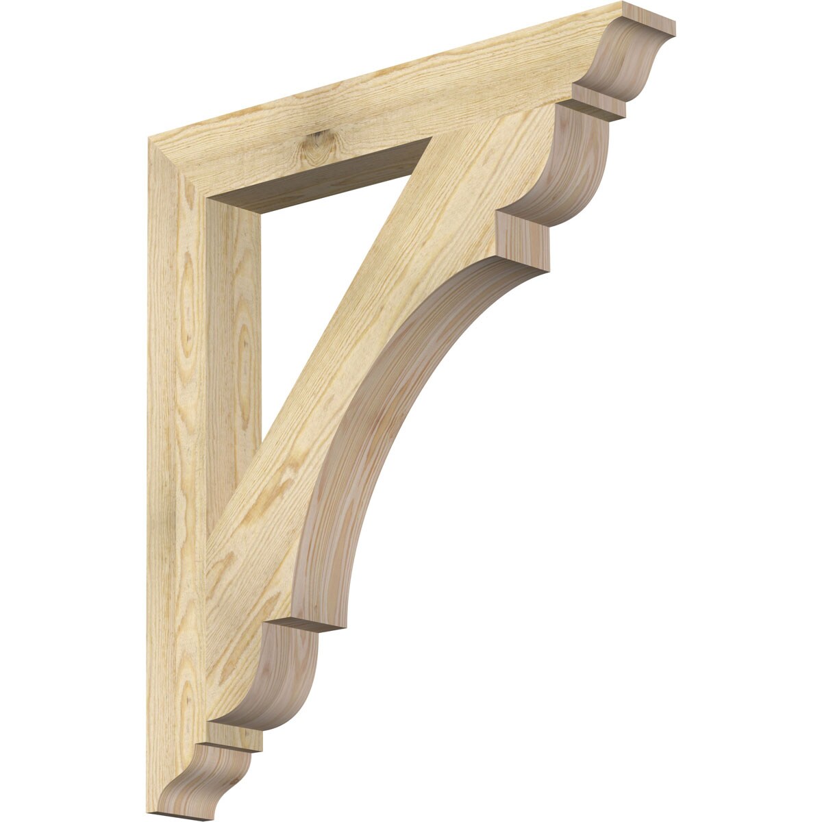 Ekena Millwork BKT04X30X34OLY01RDF Olympic traditional rough sawn 4-in x 30-in x 34-in Douglas fir Brown Wood Standard bracket