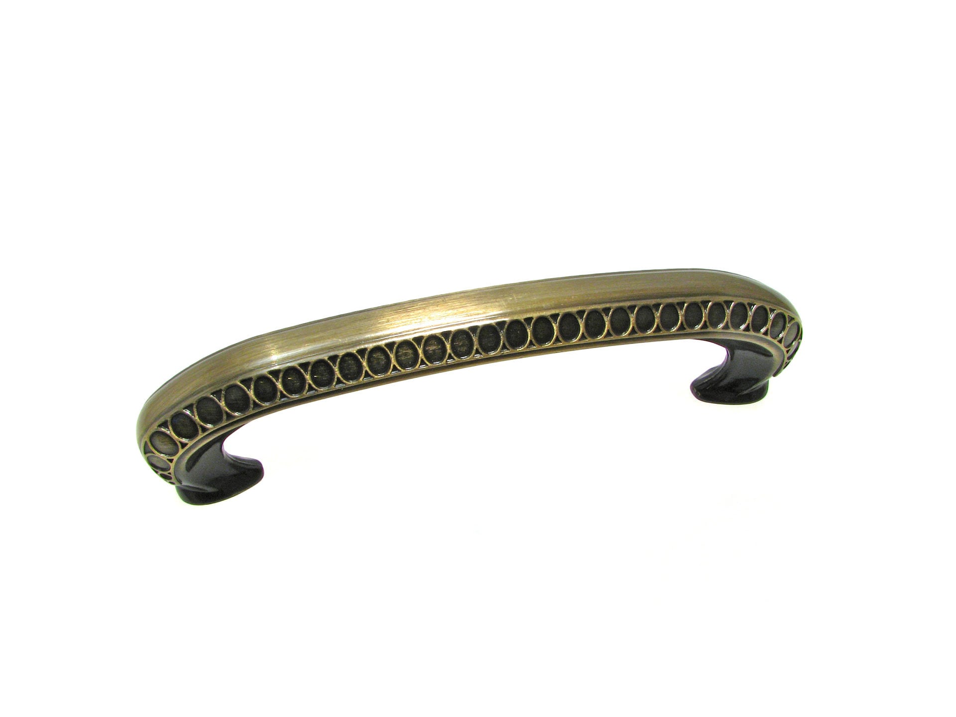 Richelieu BP80977AE Chambly 3-3/4-in , 96mm Center to Center Antique English Arch Handle