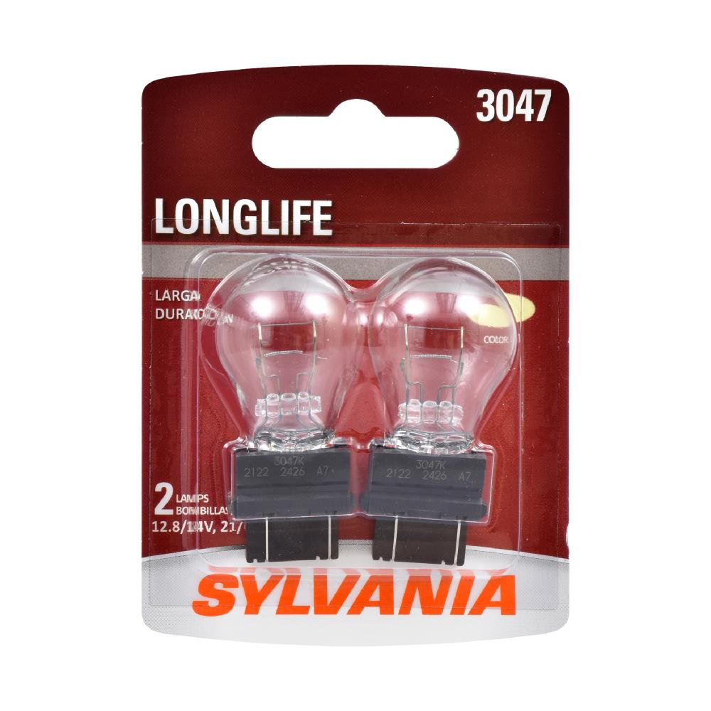 SYLVANIA 3047 LONGLIFE 3047 LongLife Incandescent Auxiliary Lighting Bulbs, White, 2 Pack