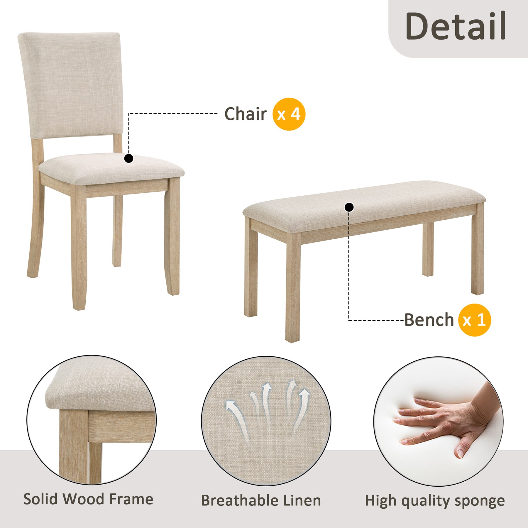 SINOFURN SYA330120GY Dining-Sets - View #14